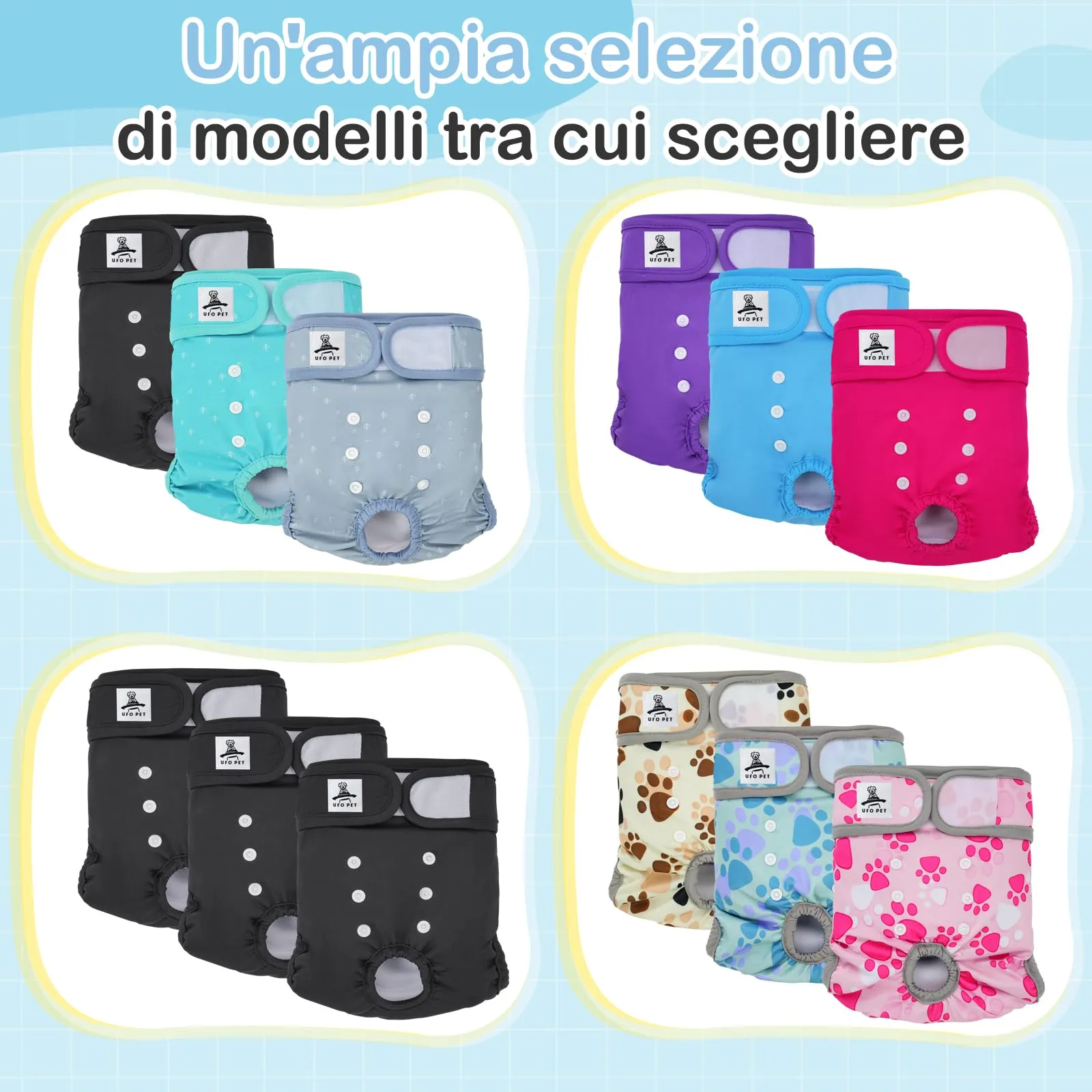 UFO PET Mutandine Lavabili per Cane Femmina, Taglia XL (3 Pezzi) - immagine 8