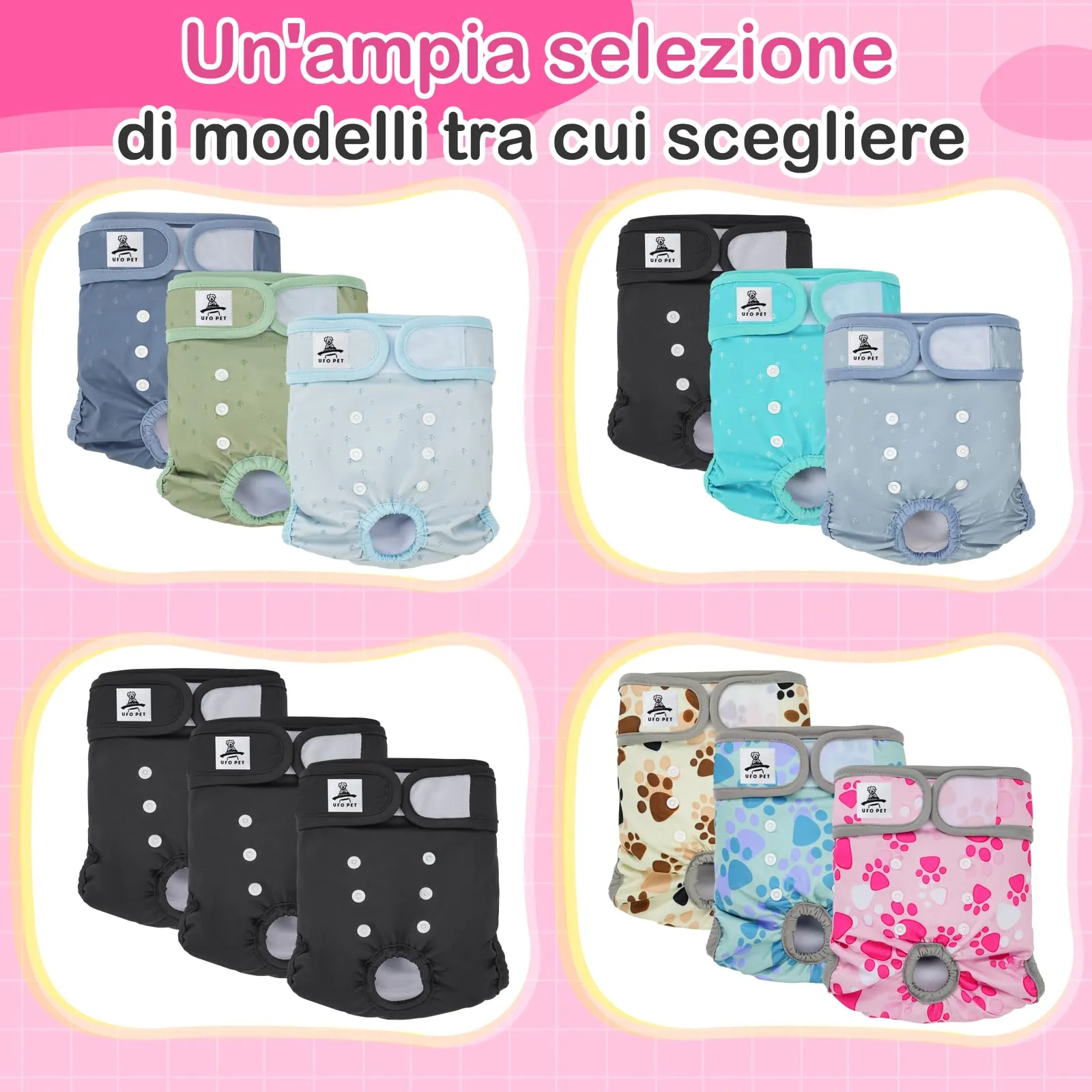 UFO PET Mutandine Lavabili per Cane Femmina in Calore, Taglia M (3 Pezzi) - immagine 8