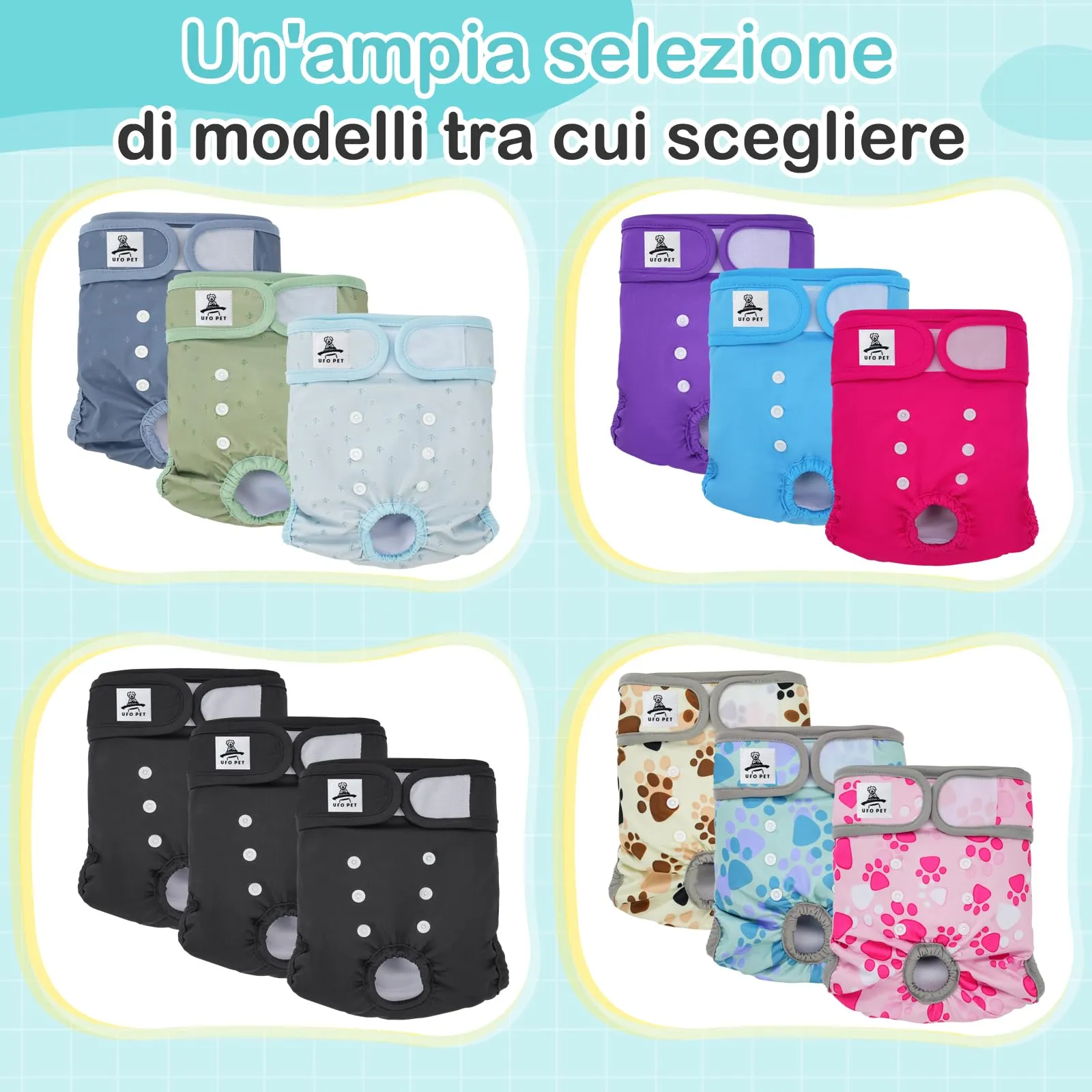 UFO PET Mutandine Lavabili per Cane Femmina, Taglia M (3 Pezzi) - immagine 8