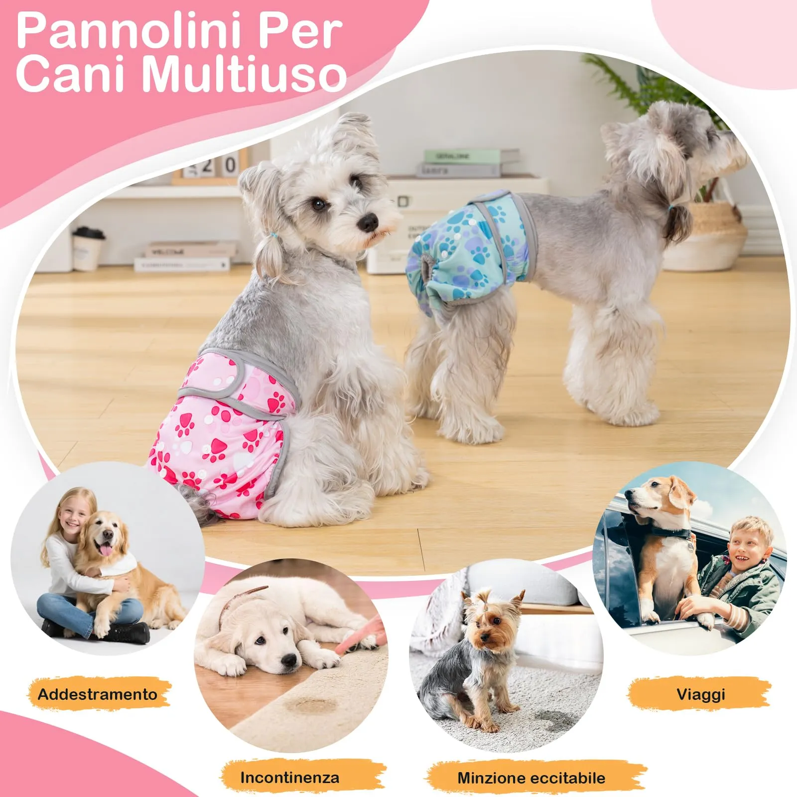 UFO PET Mutandine Lavabili per Cane Femmina in Calore, Taglia S (3 Pezzi) - immagine 7