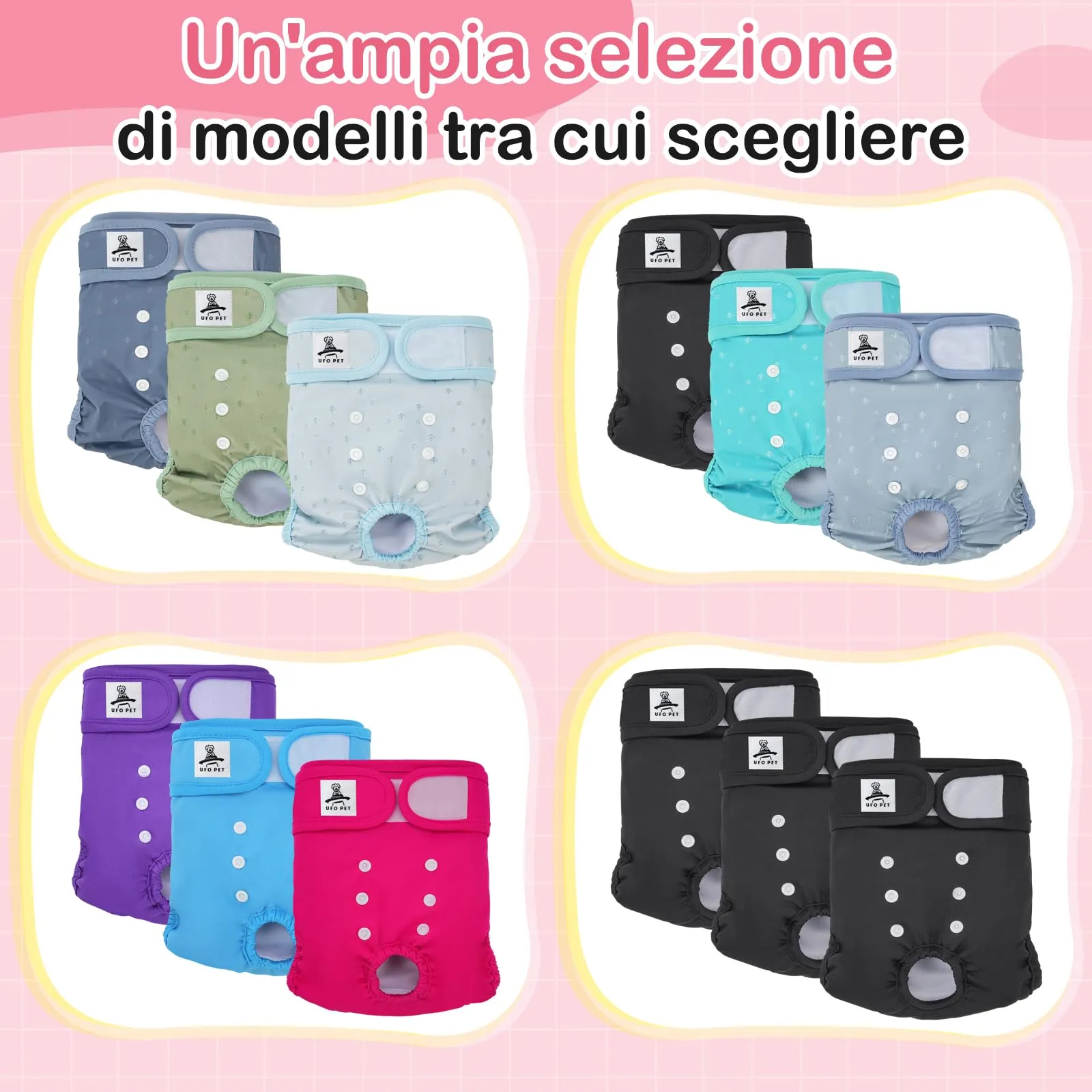 UFO PET Mutandine Lavabili per Cane Femmina, XS, 3 Pezzi - immagine 8