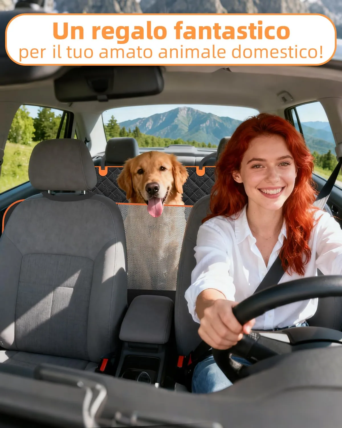 UPAWPIA Coprisedile Auto per Cani 600D Impermeabile con Protezione Laterale Antigraffiato e Antiscivolo per Auto e SUV - immagine 2