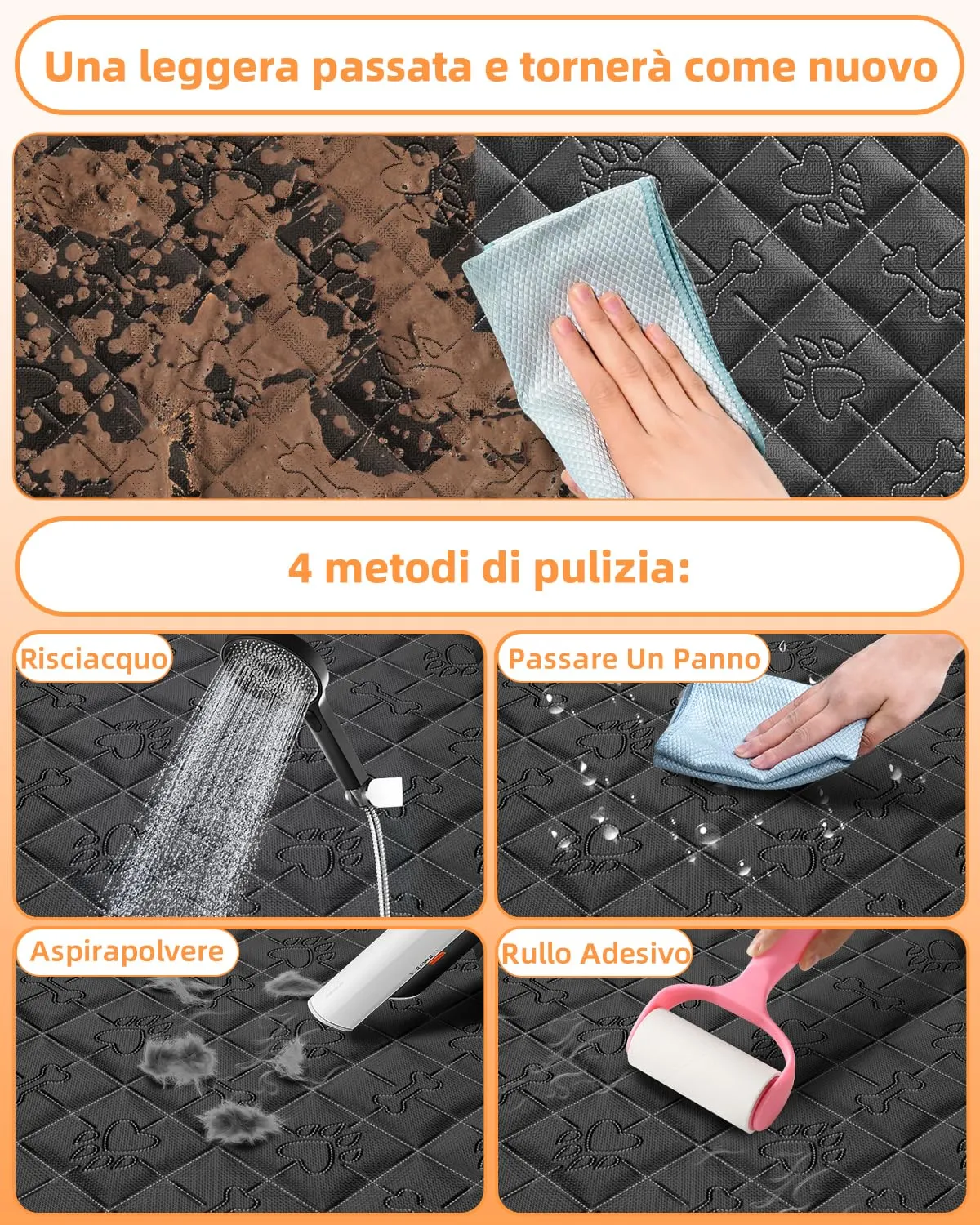 UPAWPIA Coprisedile Auto per Cani 600D Impermeabile con Protezione Laterale Antigraffiato e Antiscivolo per Auto e SUV - immagine 7