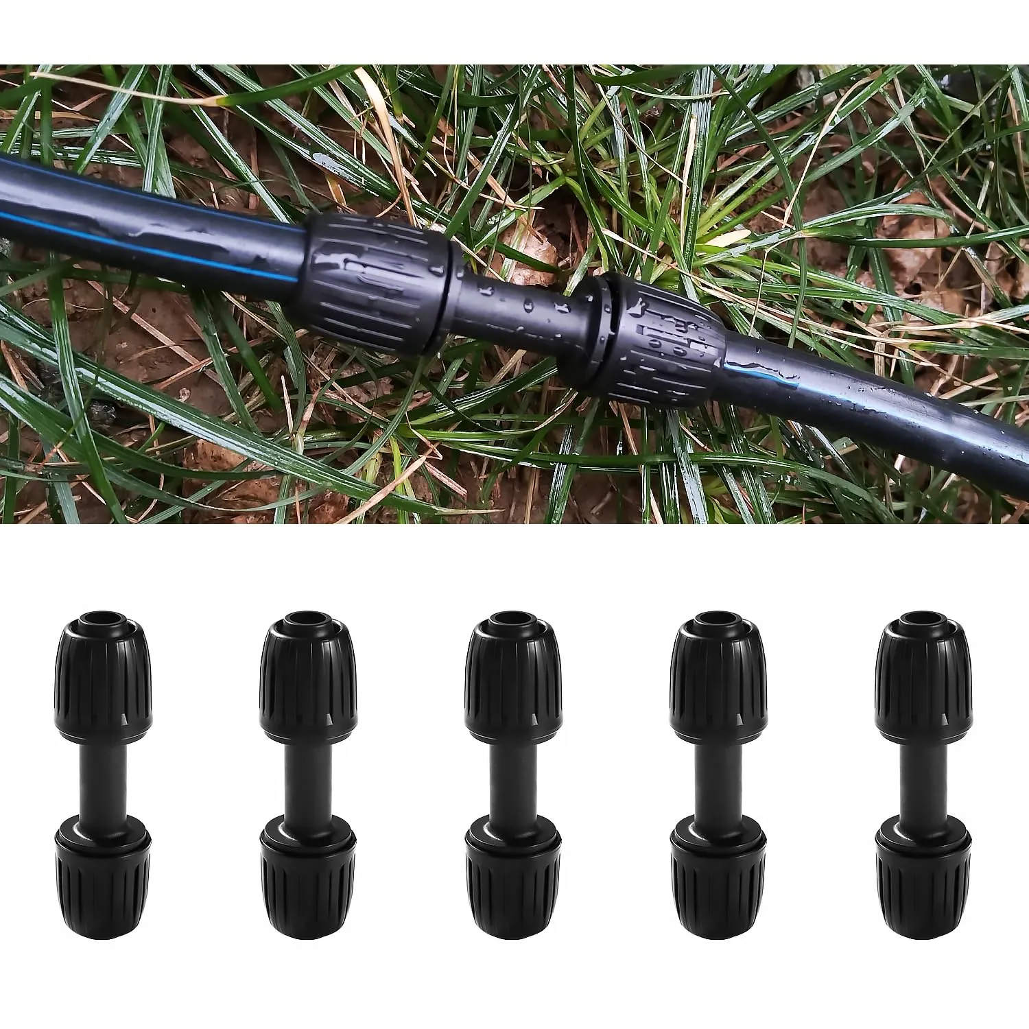 VooGenzek Raccordi per Irrigazione a Goccia 16mm, Adattatore Dritto, 10 Pezzi, Nero - immagine 5