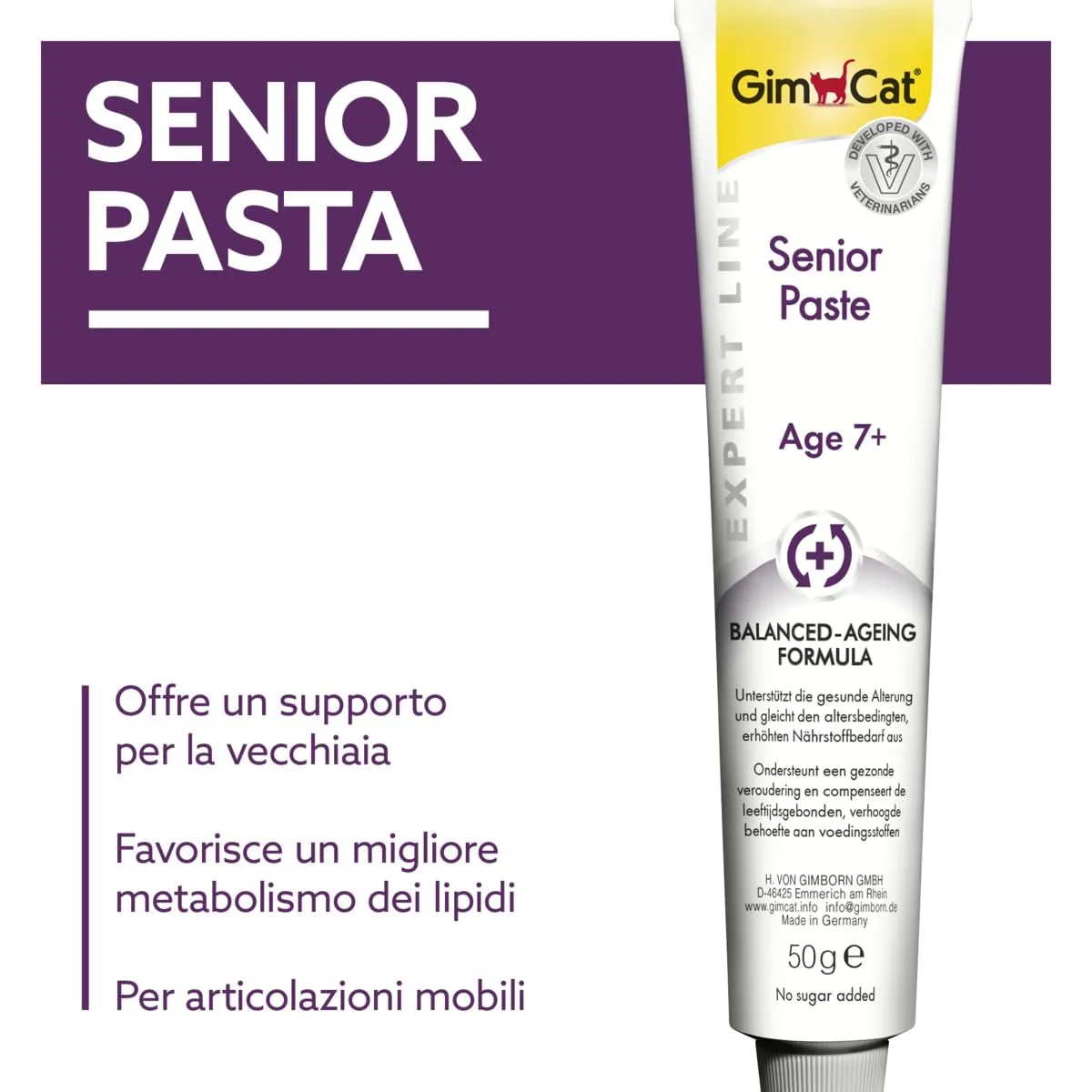 GimCat Expert Line Senior Paste for Cats 7+ Years, 50 g - immagine 2