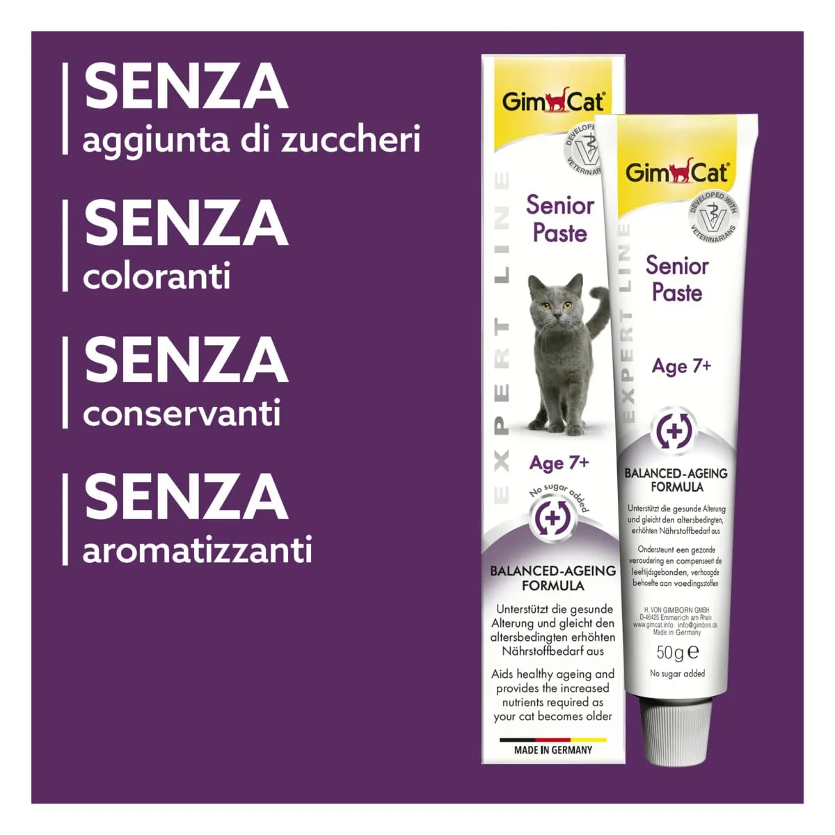 GimCat Expert Line Senior Paste for Cats 7+ Years, 50 g - immagine 6