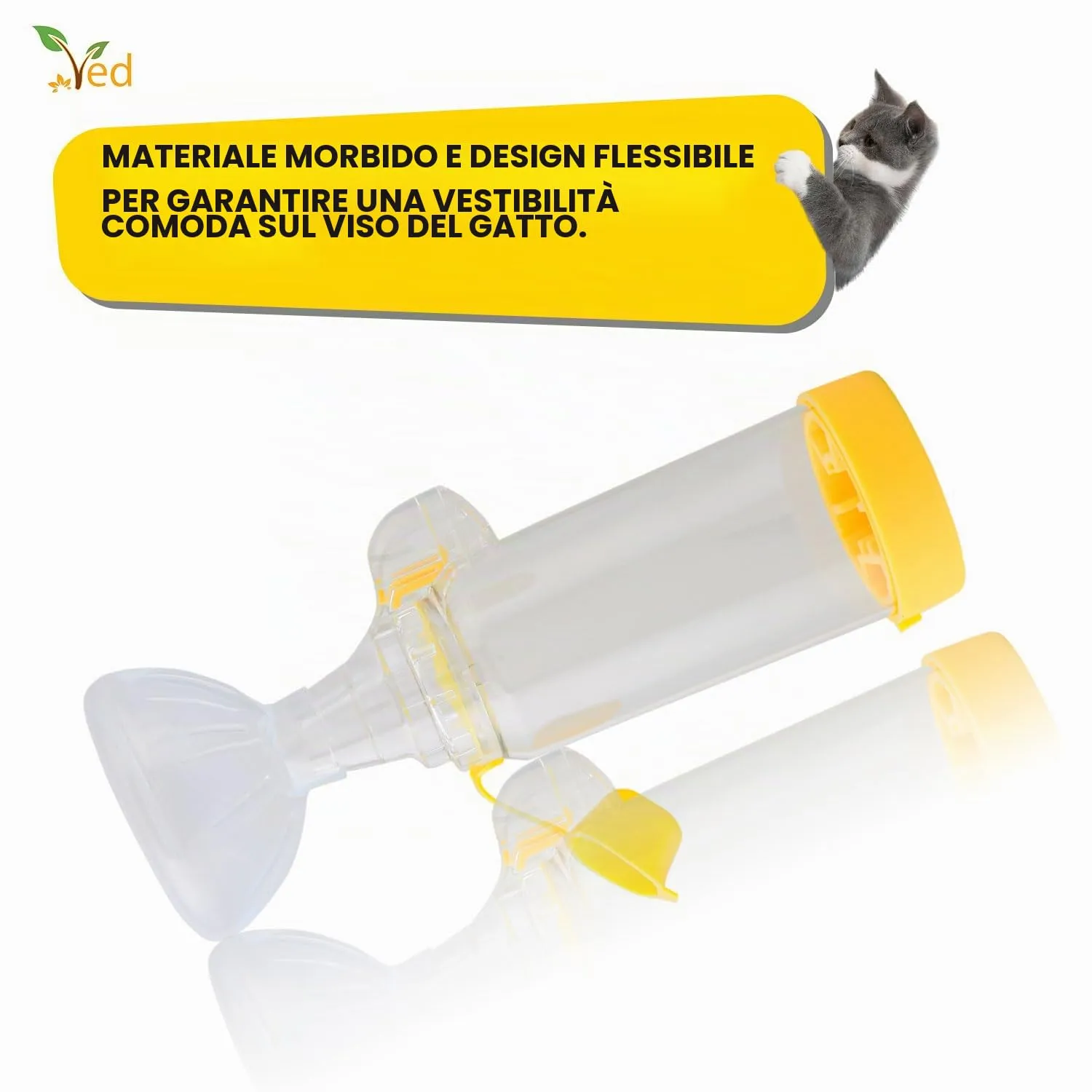 Ved Asthma Spacer Comfort Chamber Yellow (Cat) VED256 - immagine 9