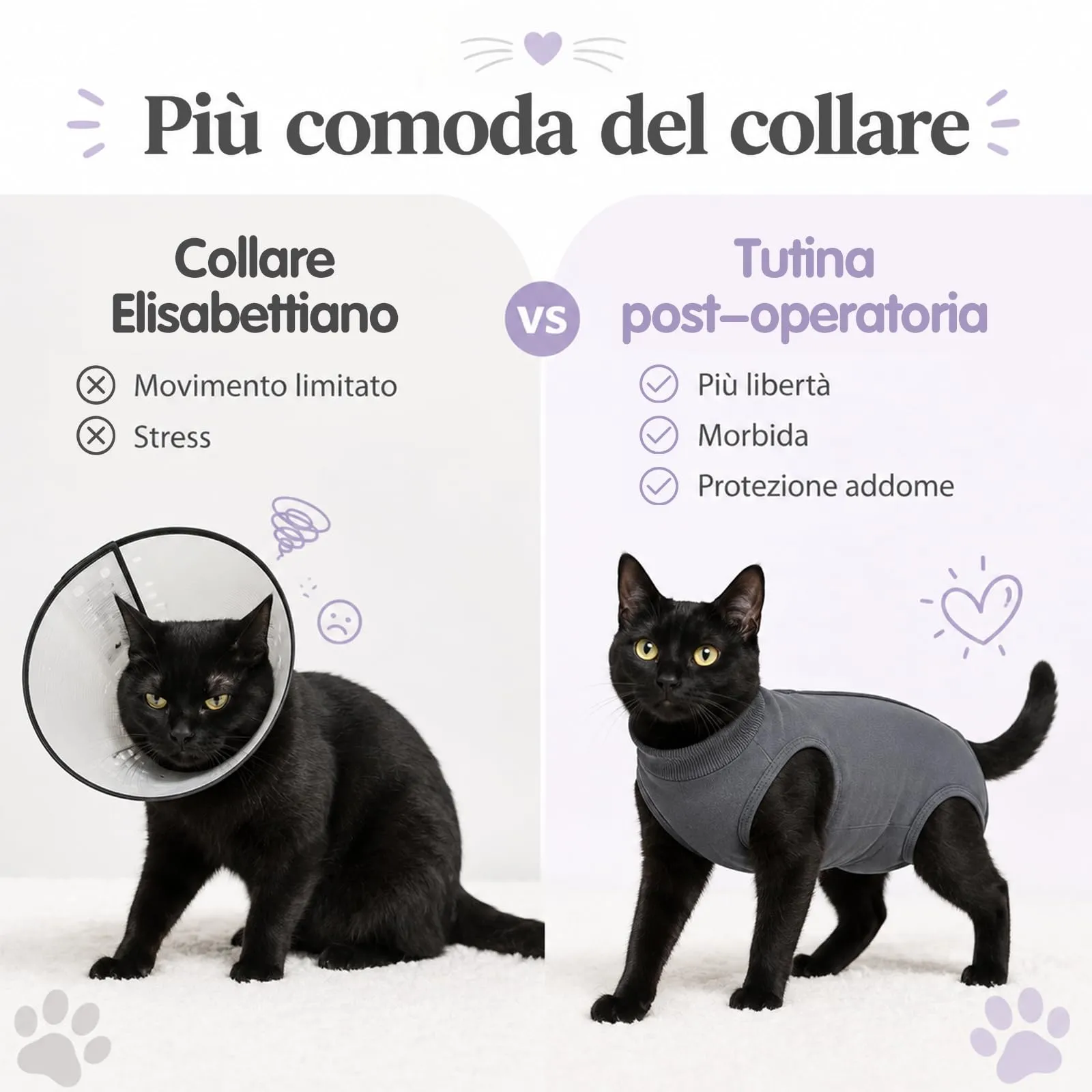 CUEMOON Tuta da Recupero Post Operatorio per Gatti e Cani di Piccola Taglia, M - immagine 4