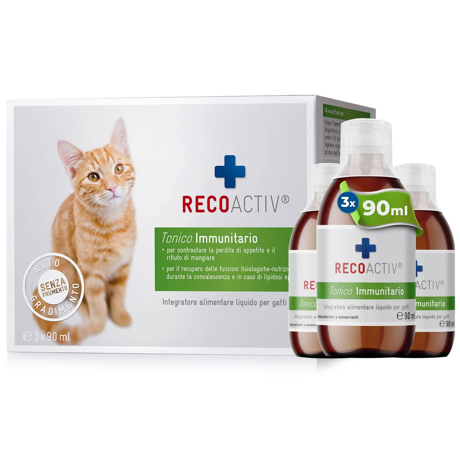 RECOACTIV Immunitario Gatti, liquido, 3 x 90 ml - immagine 1