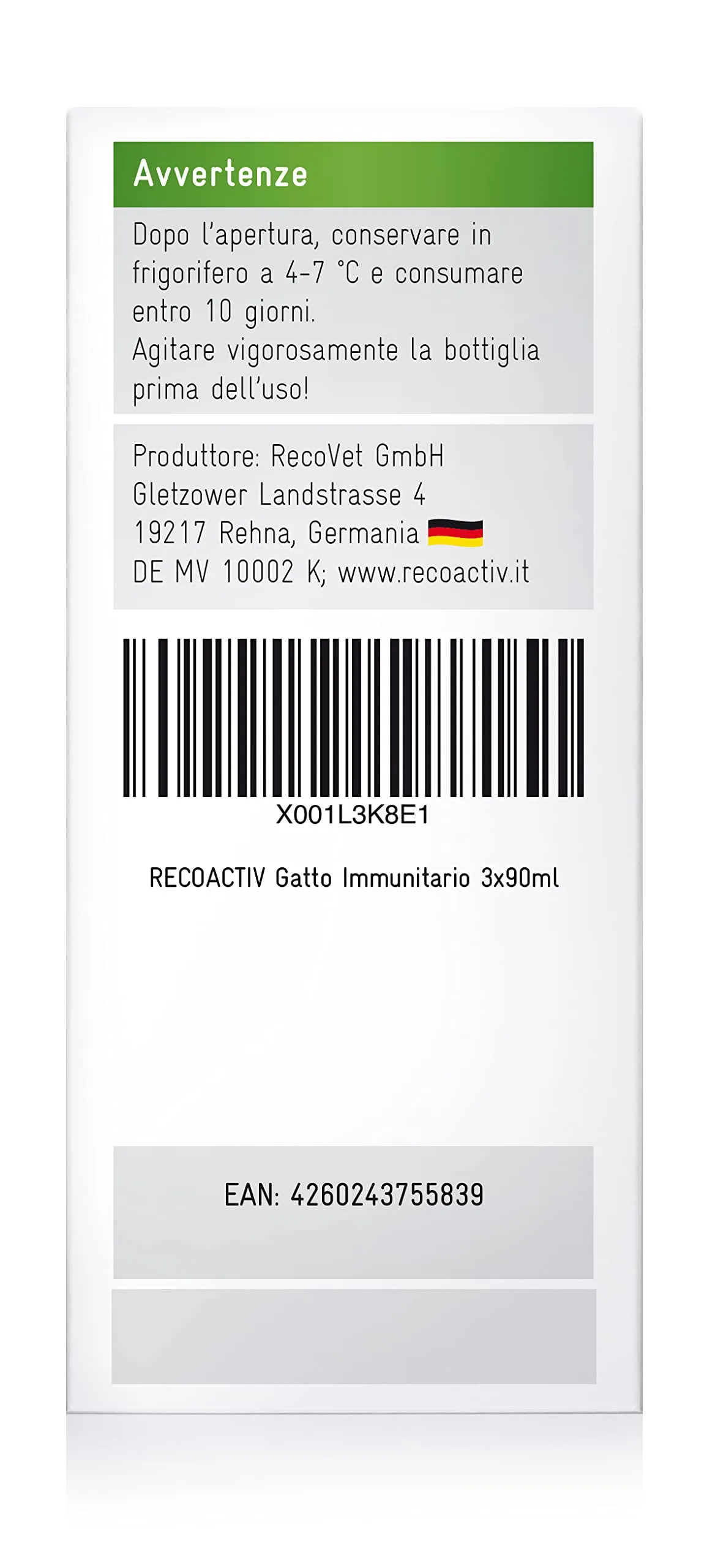 RECOACTIV Immunitario Gatti, liquido, 3 x 90 ml - immagine 4