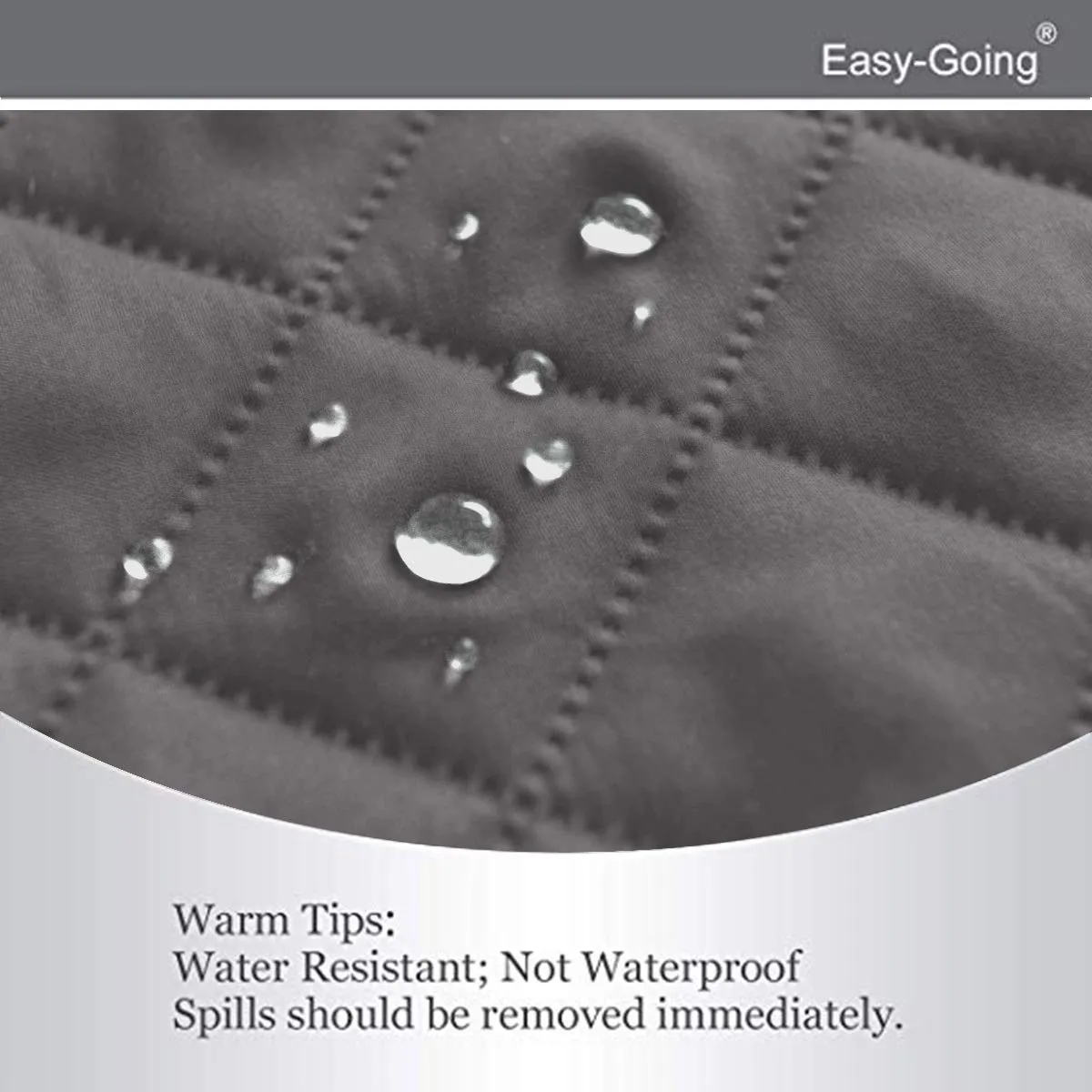 Easy-Going Fodera reversibile per divano a 2 posti, resistente all'acqua, grigio/avorio - immagine 4