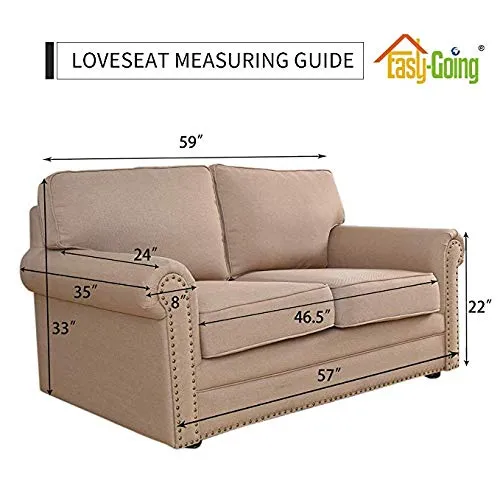 Easy-Going Fodera reversibile per divano a 2 posti, resistente all'acqua, grigio/avorio - immagine 7