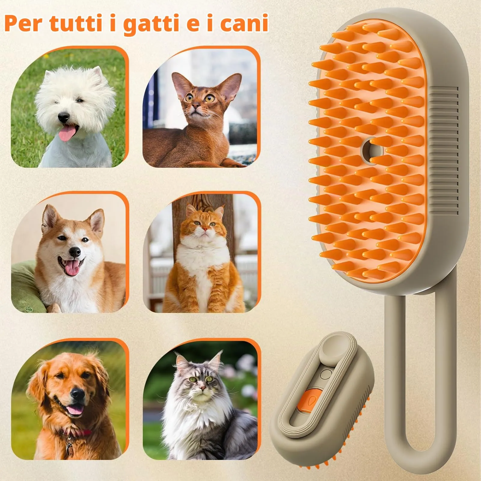 Fancysky Spazzola a Vapore 3-in-1 per Gatti e Cani - immagine 5
