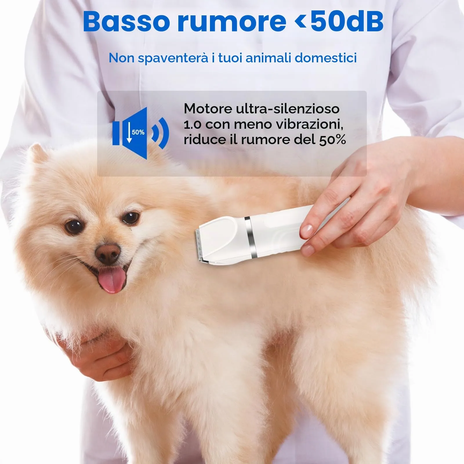 Mezzar Tosatrice per Cani e Gatti 4 in 1, Tagliacapelli Ricaricabile con 4 Testine Multiuso - immagine 2
