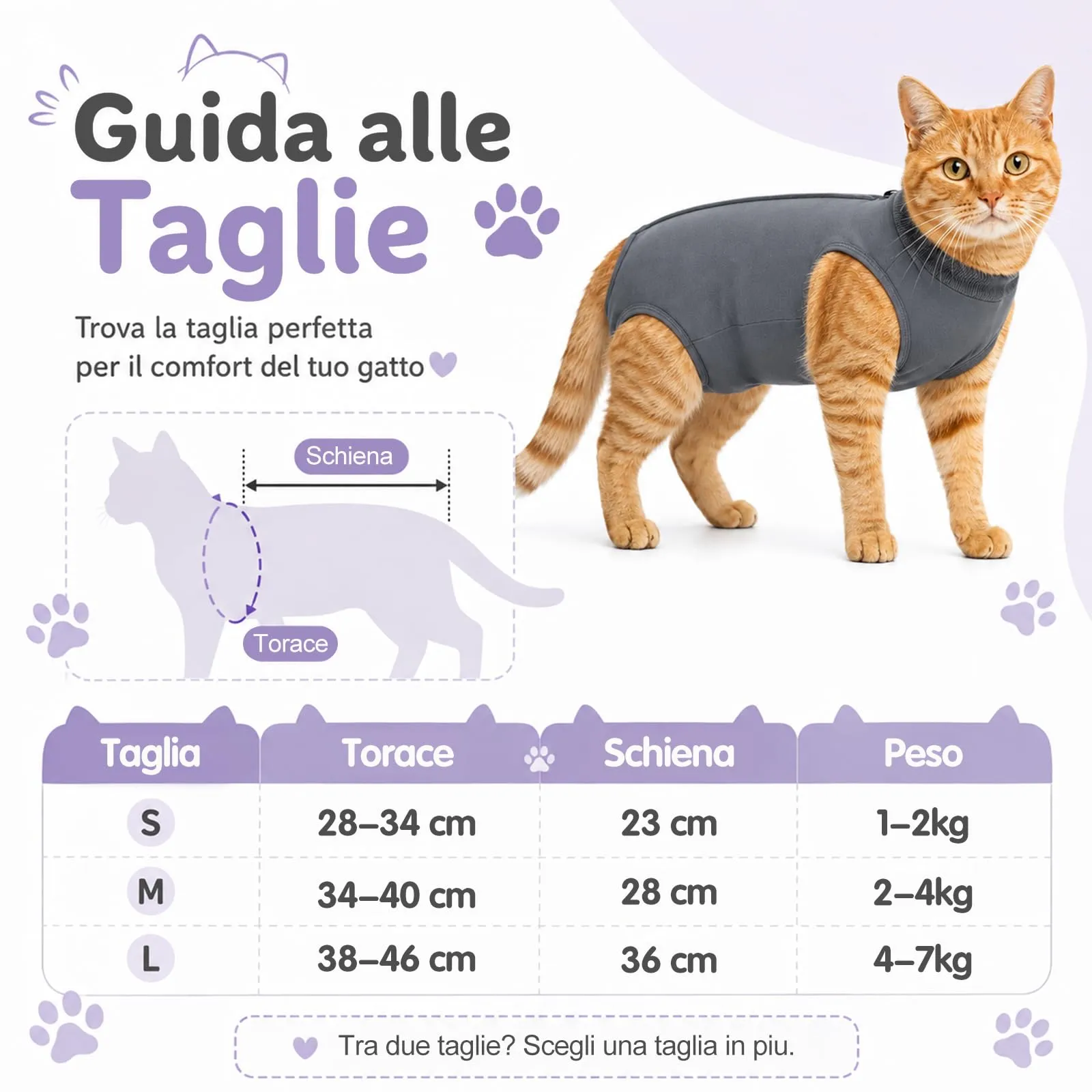 CUEMOON Tuta da Recupero per Gatti e Cani di Piccola Taglia, Body Post Operatorio Sterilizzazione, S - immagine 2