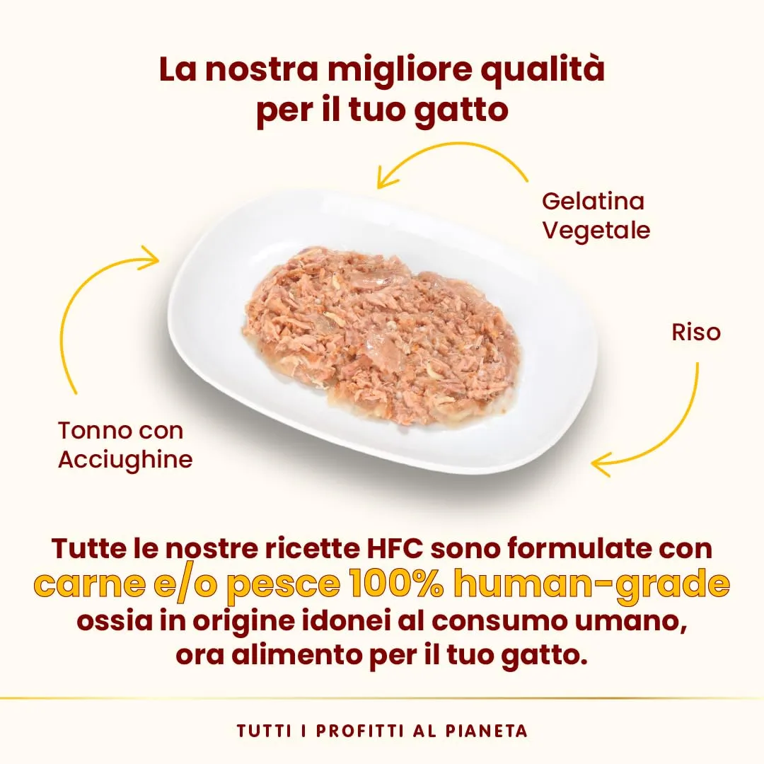 Almo Nature HFC Jelly Alimento Umido per Gatti Adulti Tonno con Acciughine 55g (Confezione da 24) - immagine 3