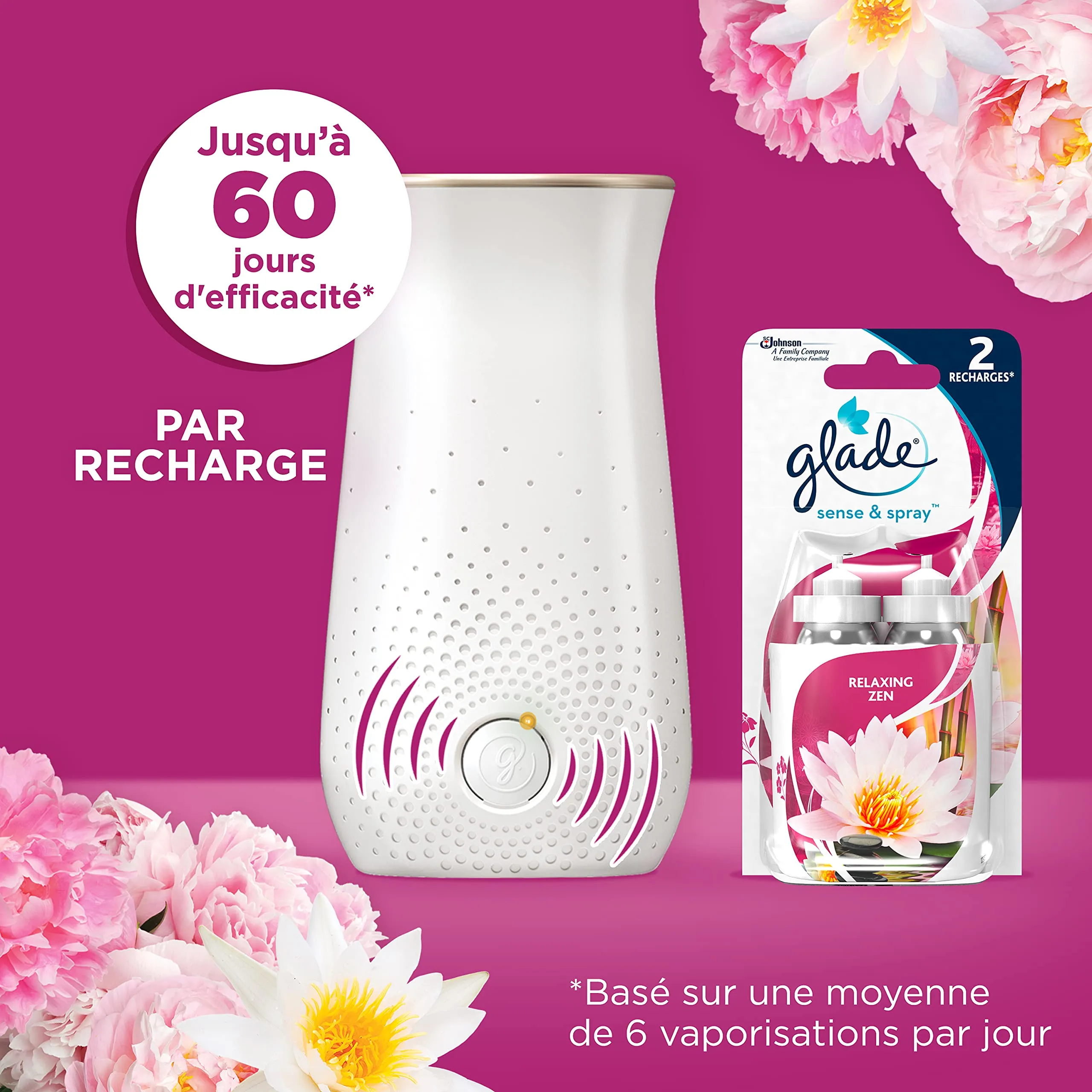 Glade Sense & Spray Ricariche per Diffusore Automatico, Relaxing Zen, 2 pezzi - immagine 2