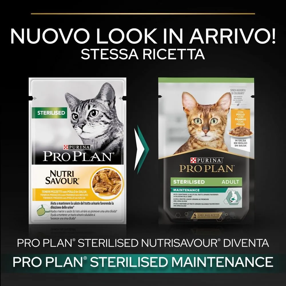 Purina Pro Plan Maintenance Cibo Umido per Gatti Adulti Sterilizzati Pollo in Salsa, 26 Buste da 85g - immagine 3