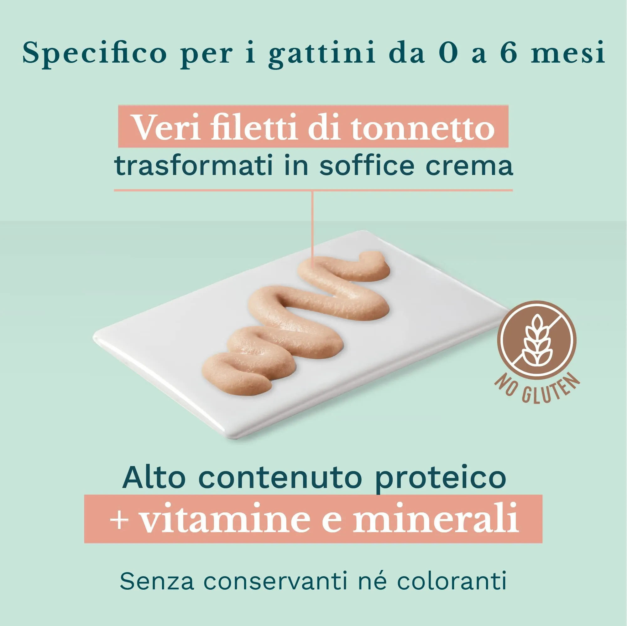 Schesir Cibo Umido per Gattini al Tonnetto in Crema 0-6 Mesi, 20 buste da 150g - immagine 3