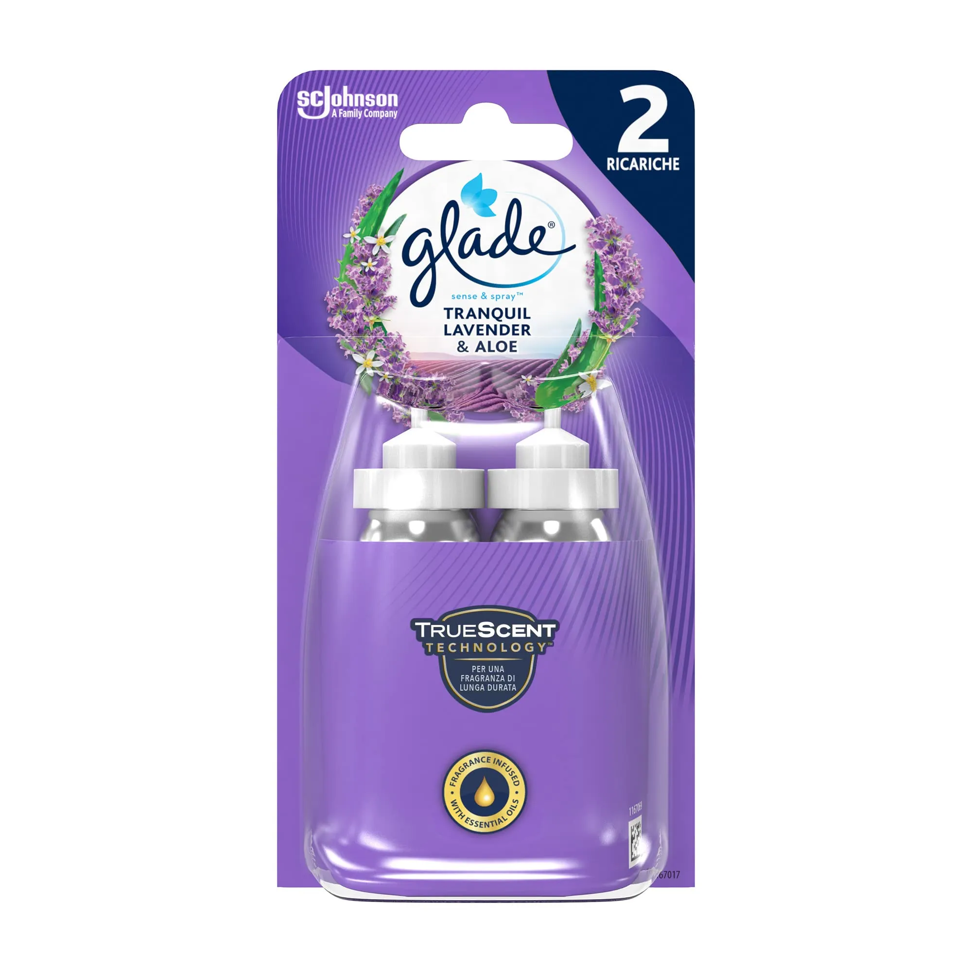 Glade Sense & Spray Ricariche, Lavanda e Aloe, 2 x 18 ml - immagine 1