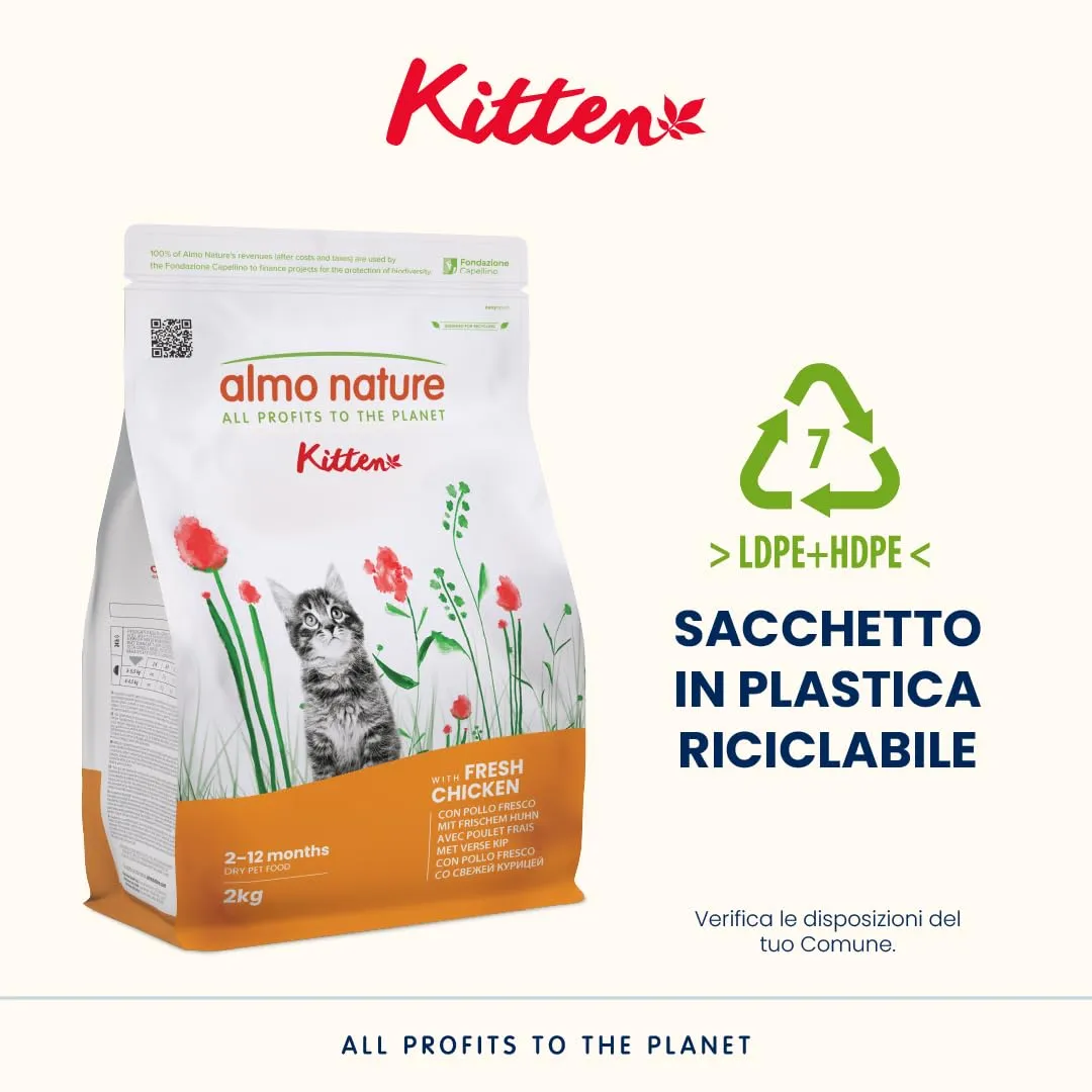 Almo Nature Kitten Crocchette per Gattini Cuccioli con Pollo Fresco, 2kg - immagine 4