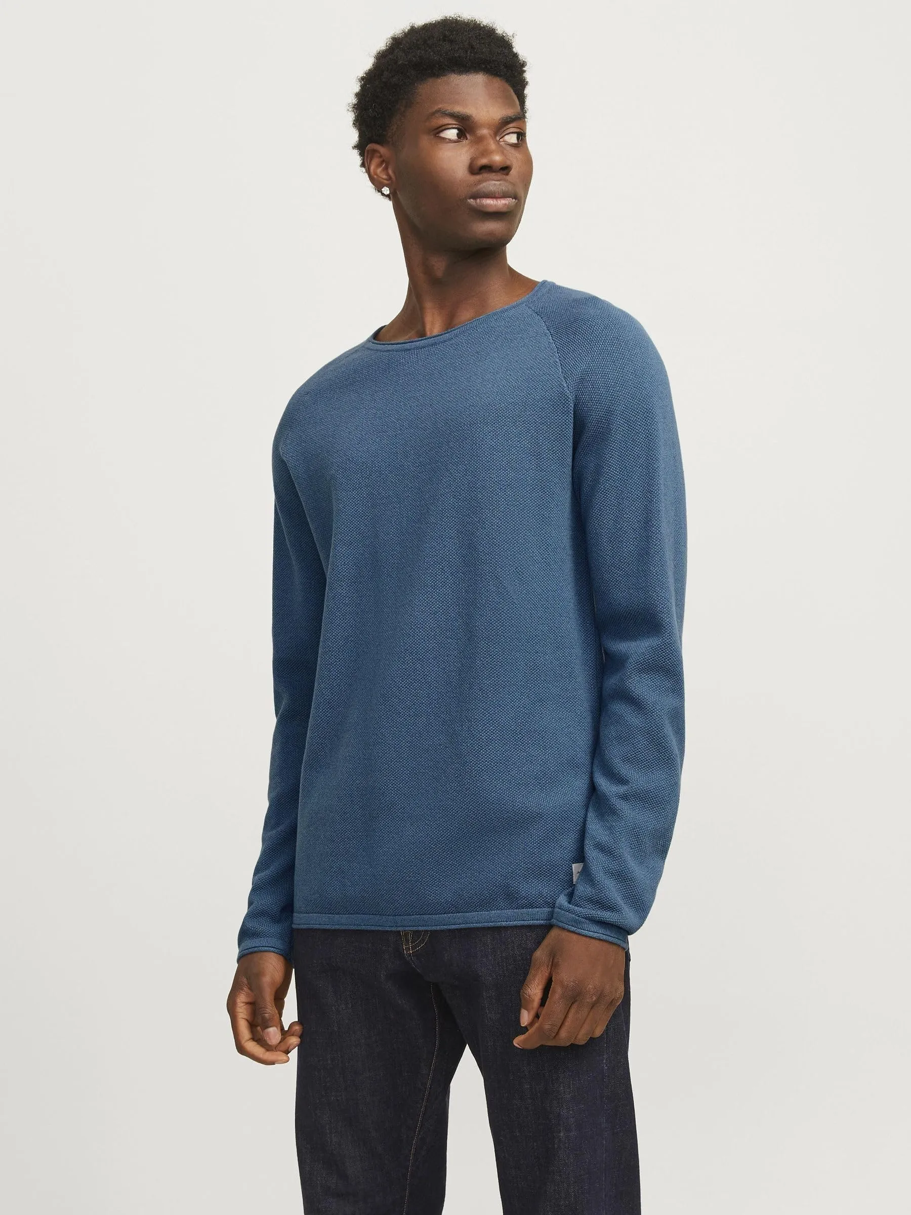 Jack & Jones JJEHILL Knit Crew Neck Noos Sweater, Ocean View, XS - immagine 2