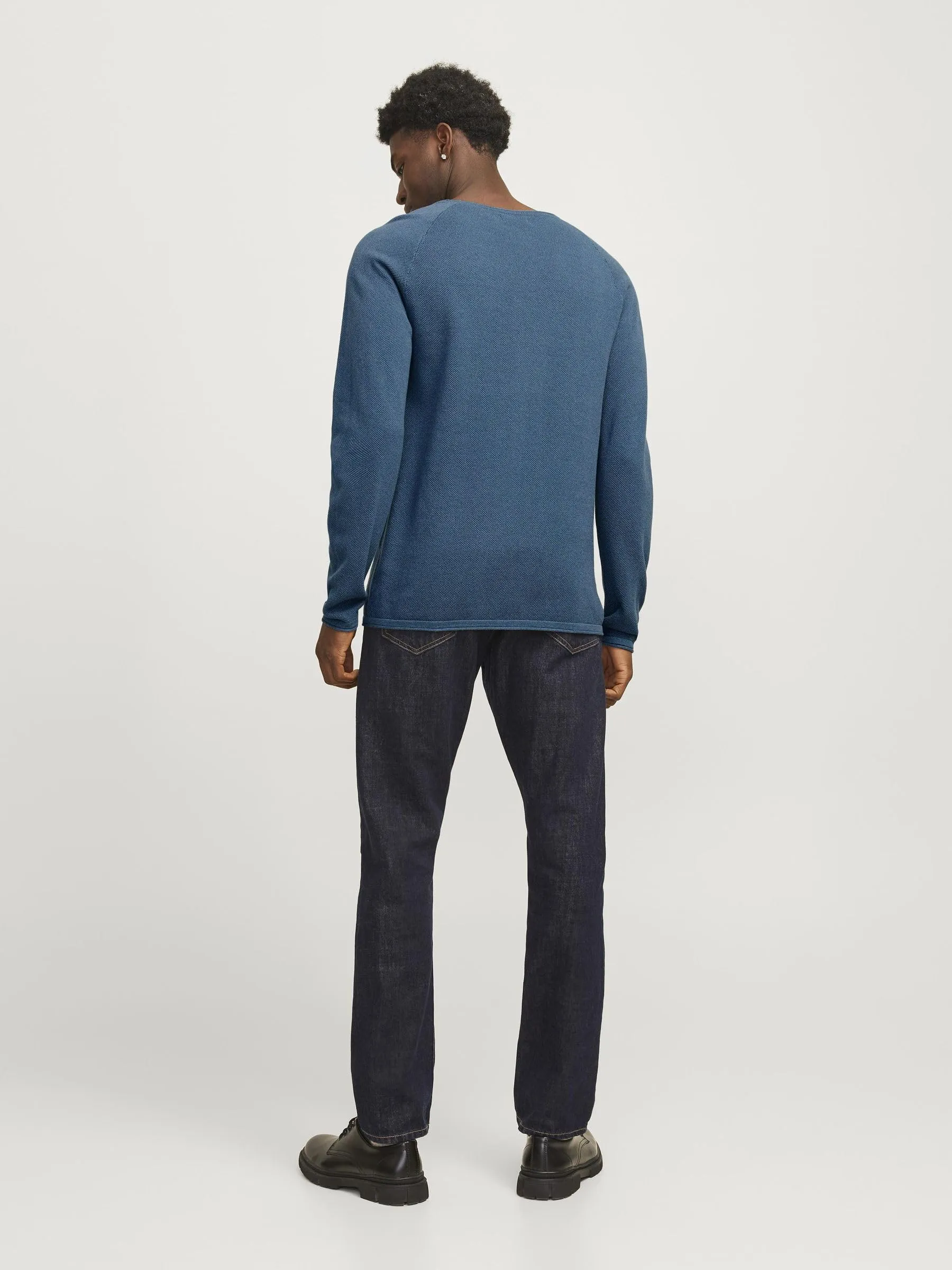Jack & Jones JJEHILL Knit Crew Neck Noos Sweater, Ocean View, XS - immagine 3
