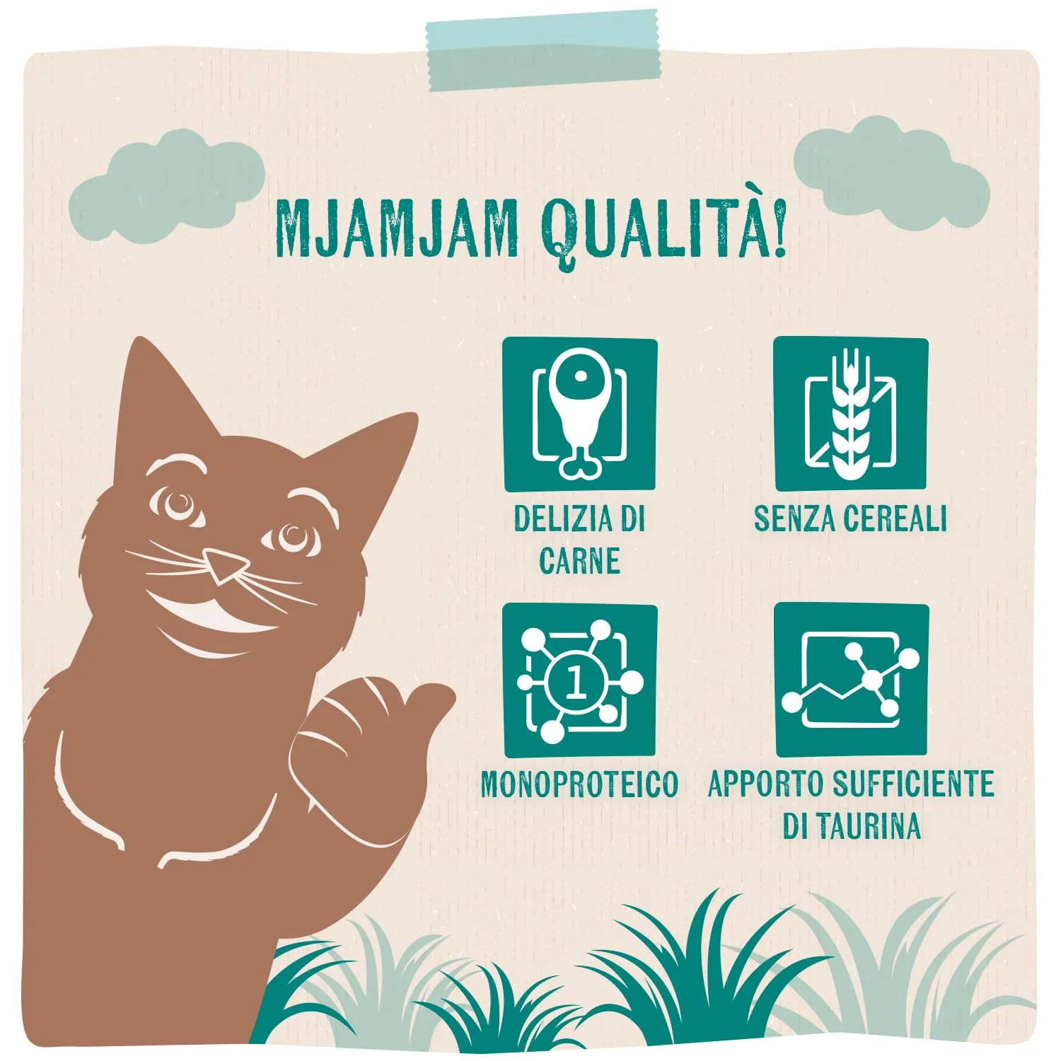 MjAMjAM Cibo Umido per Gatti Tacchino Puro, Senza Cereali, 6 x 200 g - immagine 4
