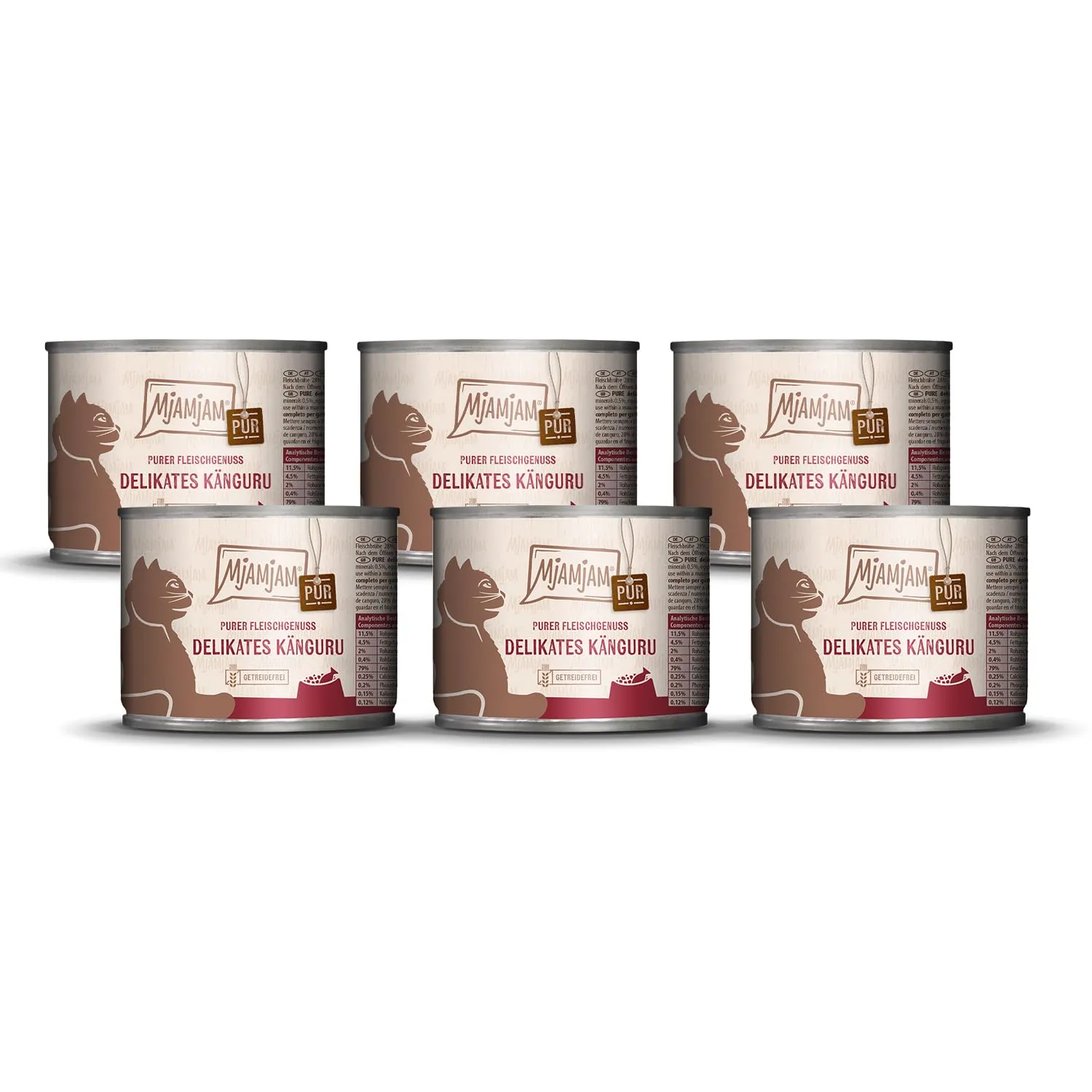 MjAMjAM Cibo Umido per Gatti Canguro Puro, Senza Cereali, 6 x 200 g - immagine 1