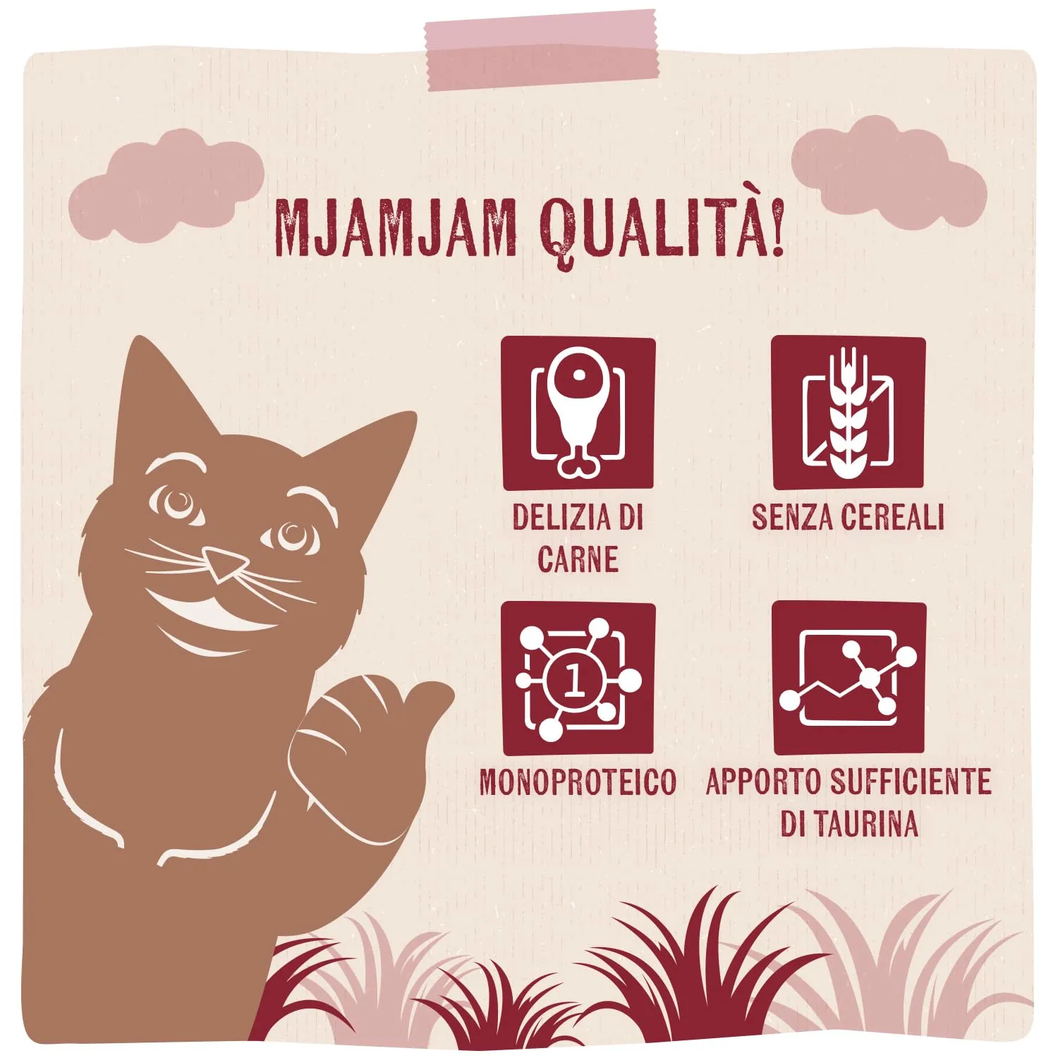 MjAMjAM Quetschie Cibo Umido per Gatti al Pollo, Senza Cereali, 12 x 125 g - immagine 4