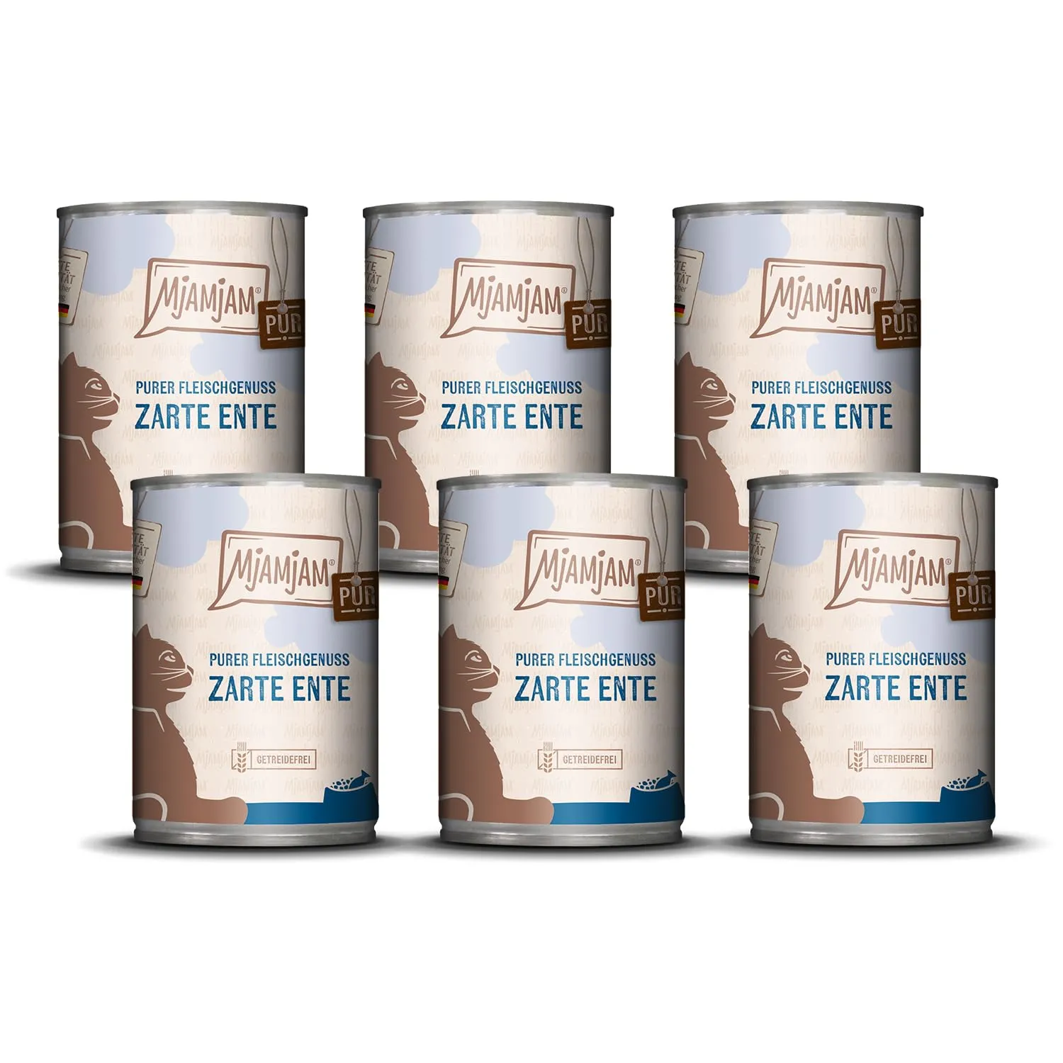 MjAMjAM Cibo Umido per Gatti Tenera Anatra Pura, Senza Cereali, 6 x 400 g - immagine 1