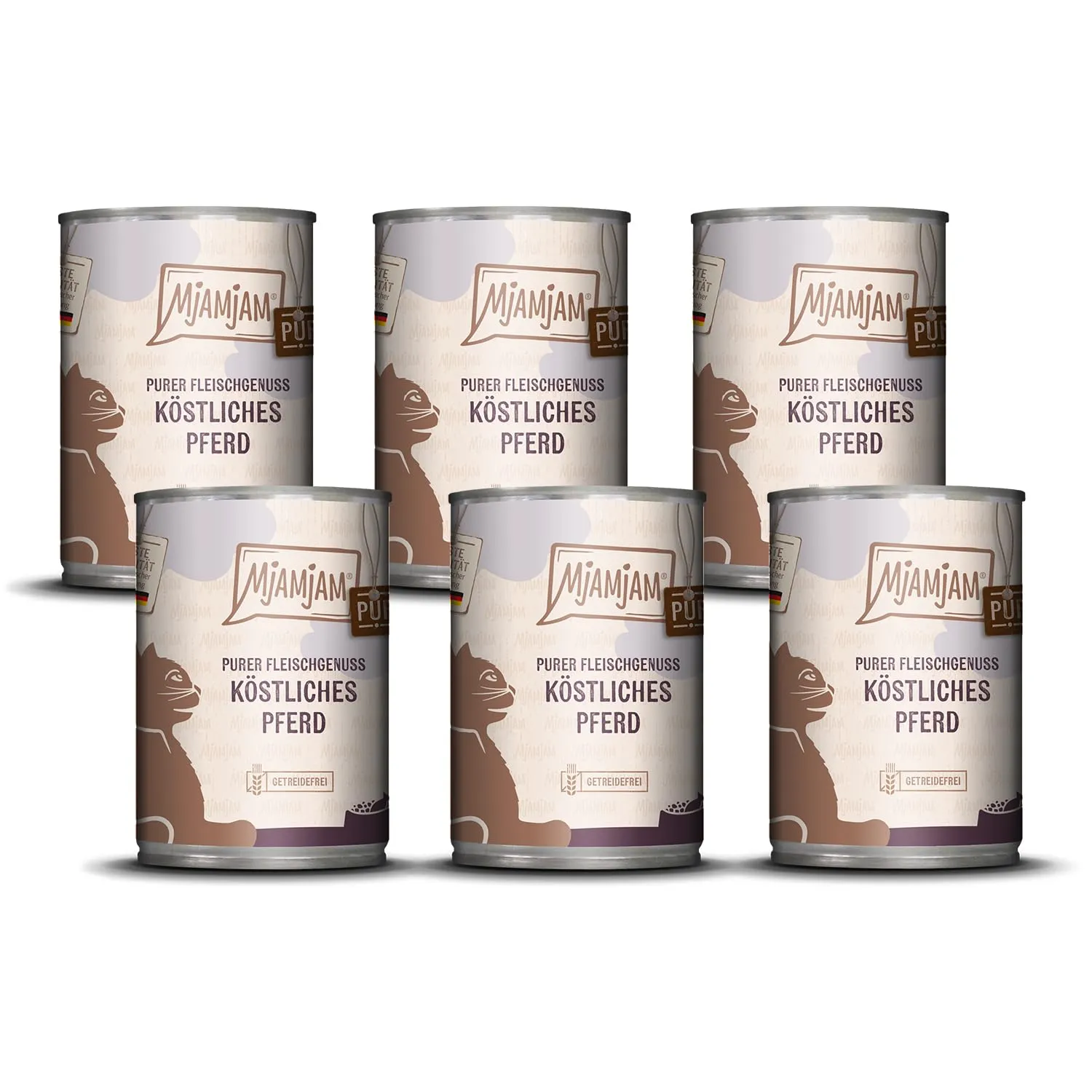 MjAMjAM Cibo Umido Premium per Gatti Cavallo, Senza Cereali, 6 x 400 g - immagine 1