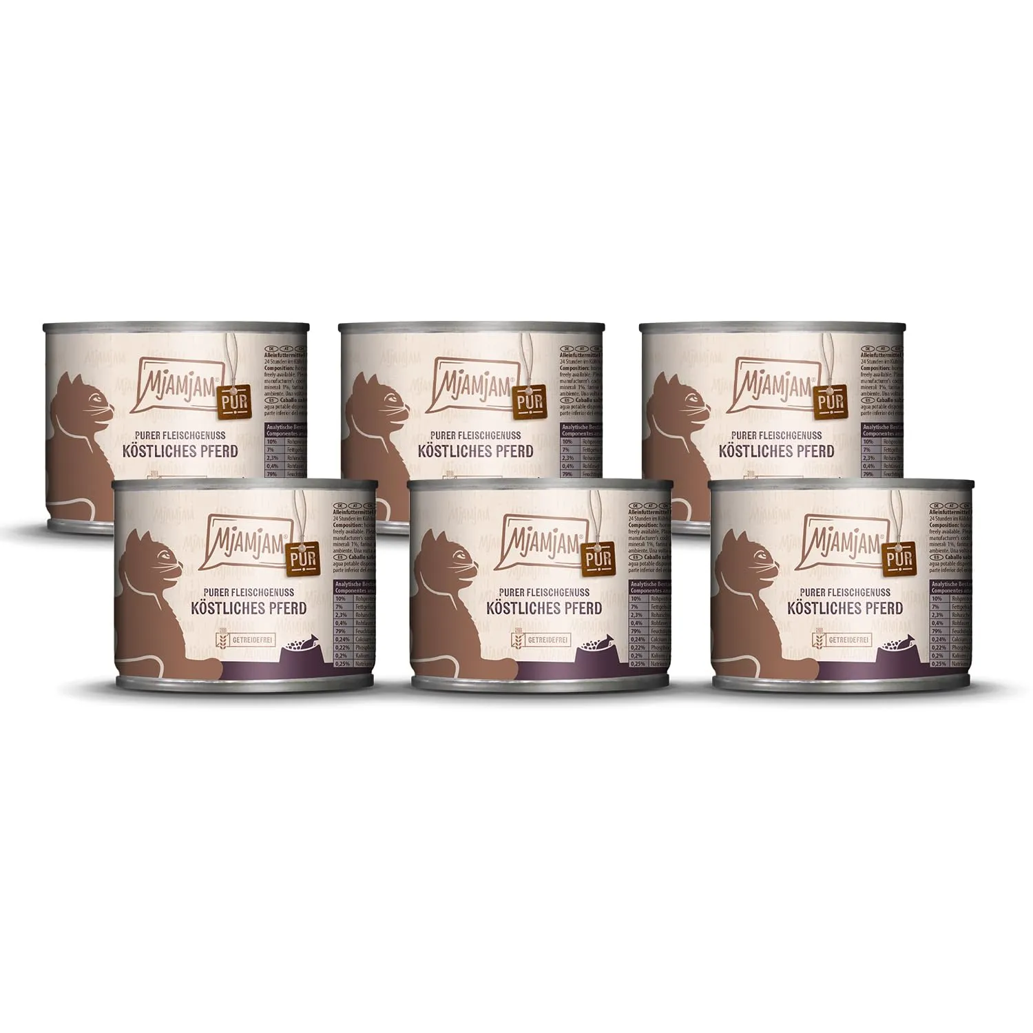 MjAMjAM Cibo Umido Premium per Gatti Cavallo, senza cereali, 6 x 200 g - immagine 1