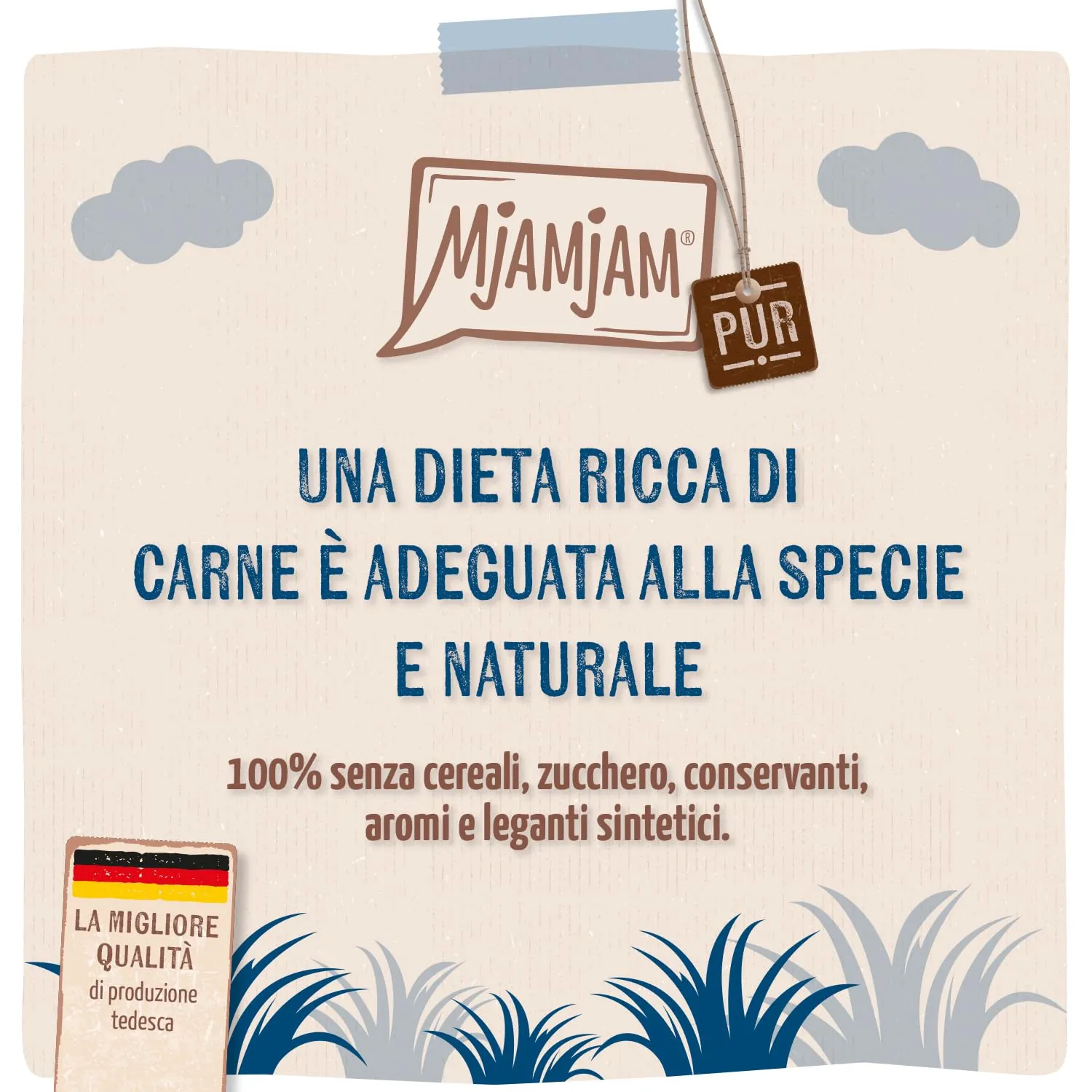 MjAMjAM Quetschie Cibo Umido per Gatti Anatra Pura Senza Cereali, 12 x 125 g - immagine 2