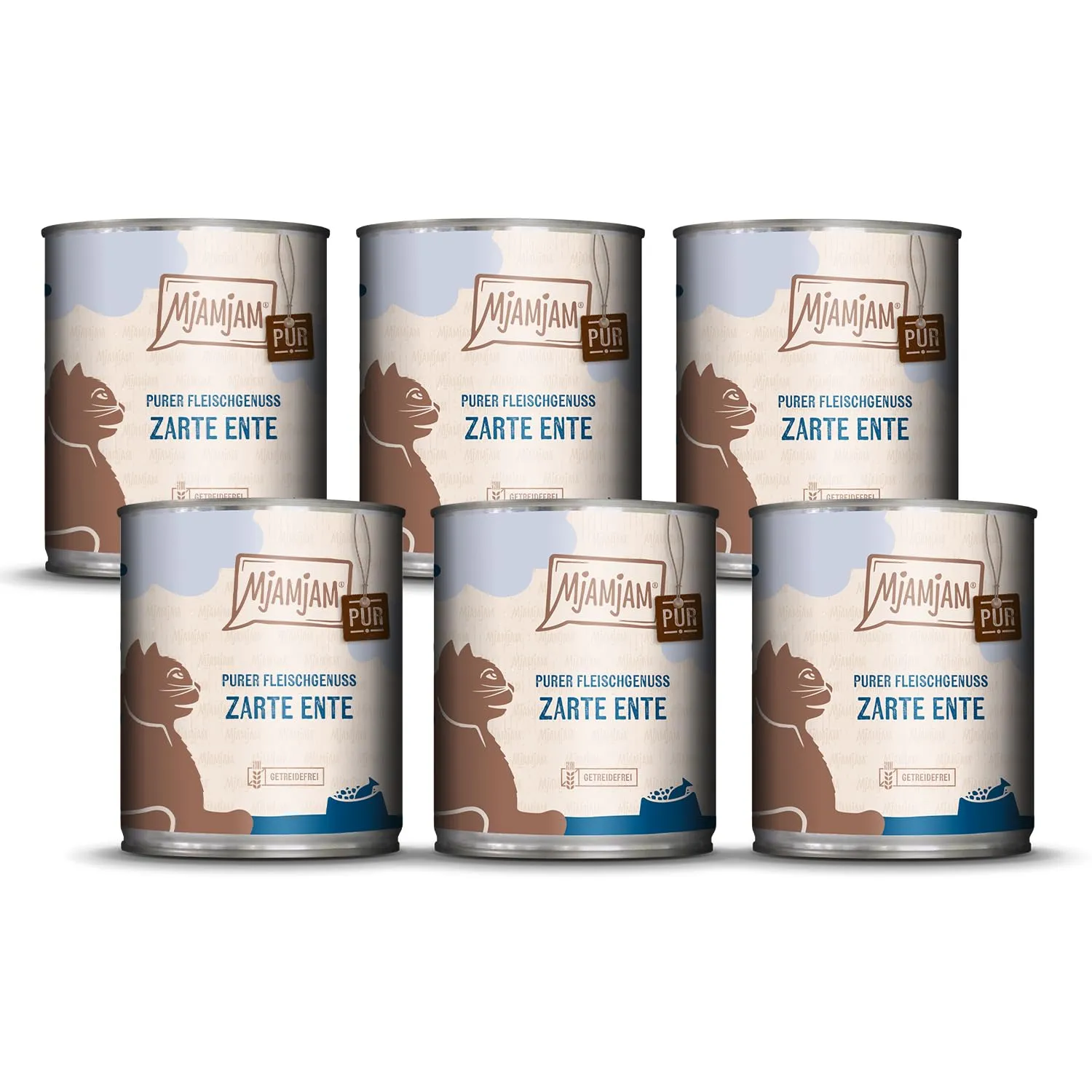 MjAMjAM Cibo Umido per Gatti, Tenera Anatra Pura, Senza Cereali, 6 x 800 g - immagine 1
