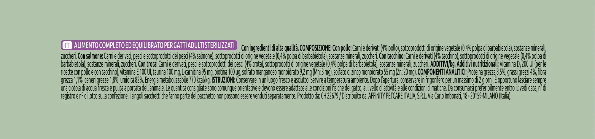 Ultima Wet Fit & Delicious Cibo Umido per Gatti Sterilizzati Multipack Pollo, Tacchino, Salmone, Trota 64x 85g - immagine 6