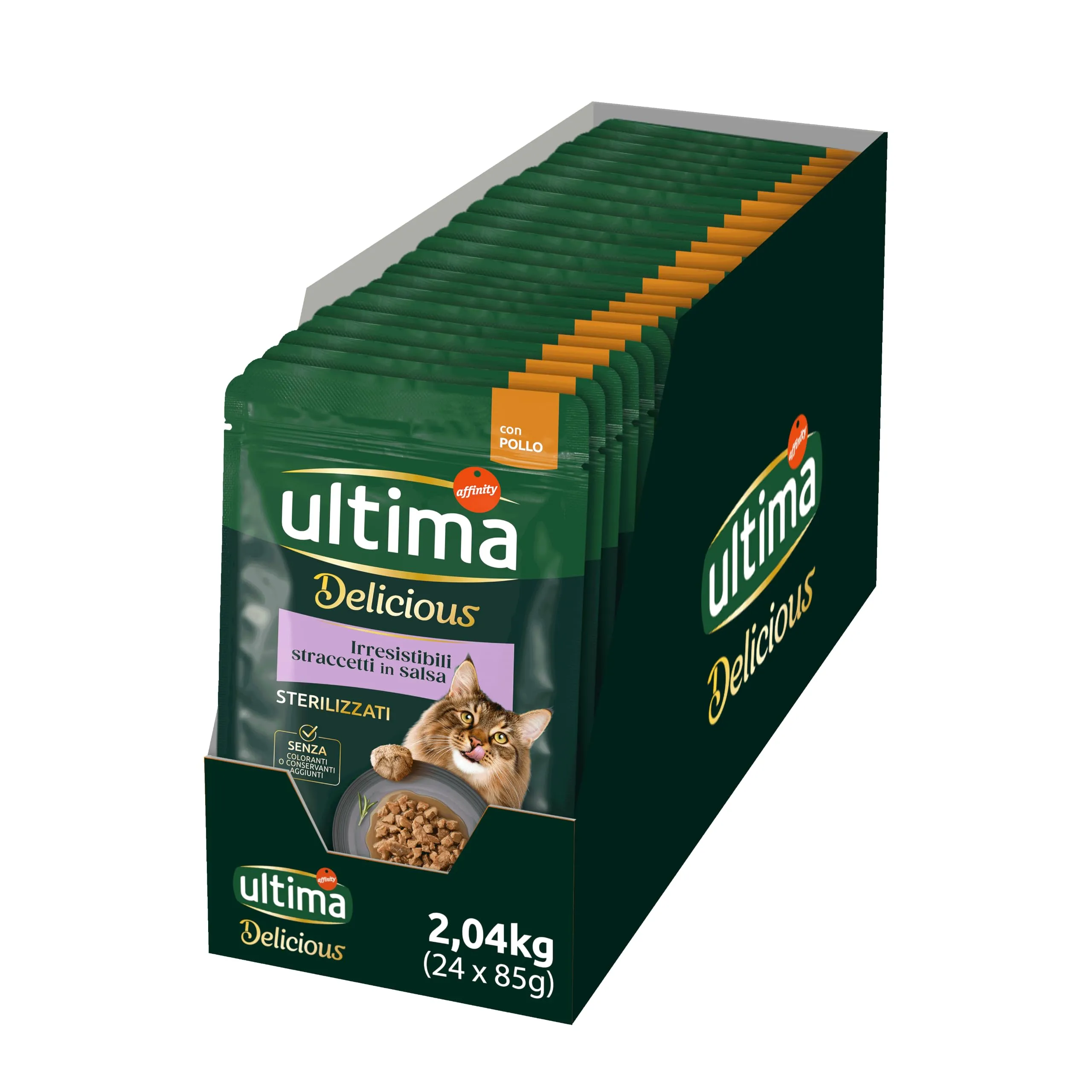 Ultima Fit & Delicious Cibo Umido per Gatti al Pollo, 24 Buste da 85g - immagine 1