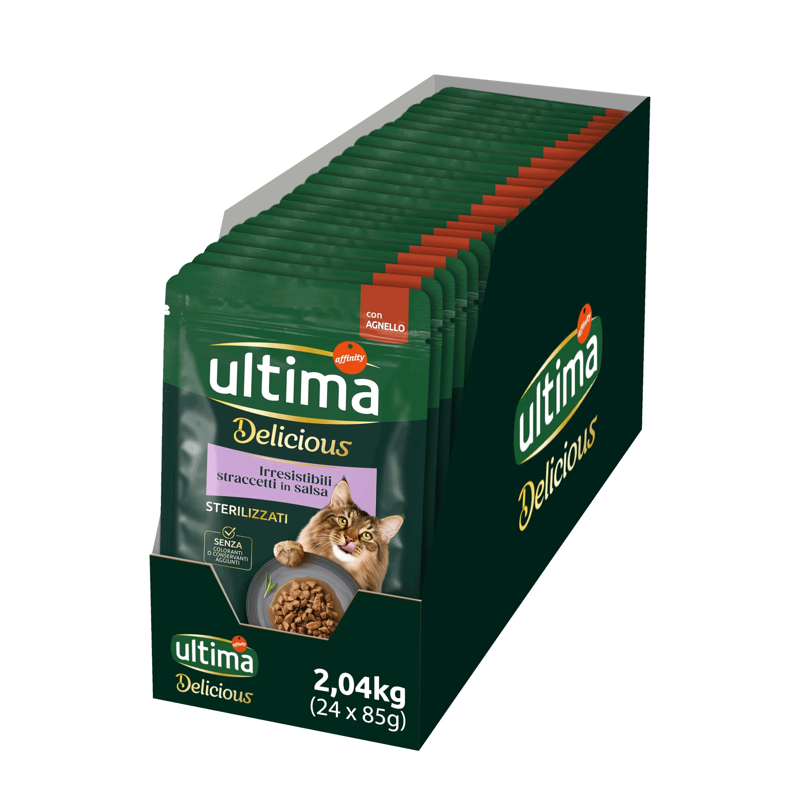 Ultima Fit & Delicious Cibo Umido per Gatti con Agnello, 24 Buste da 85g - immagine 1