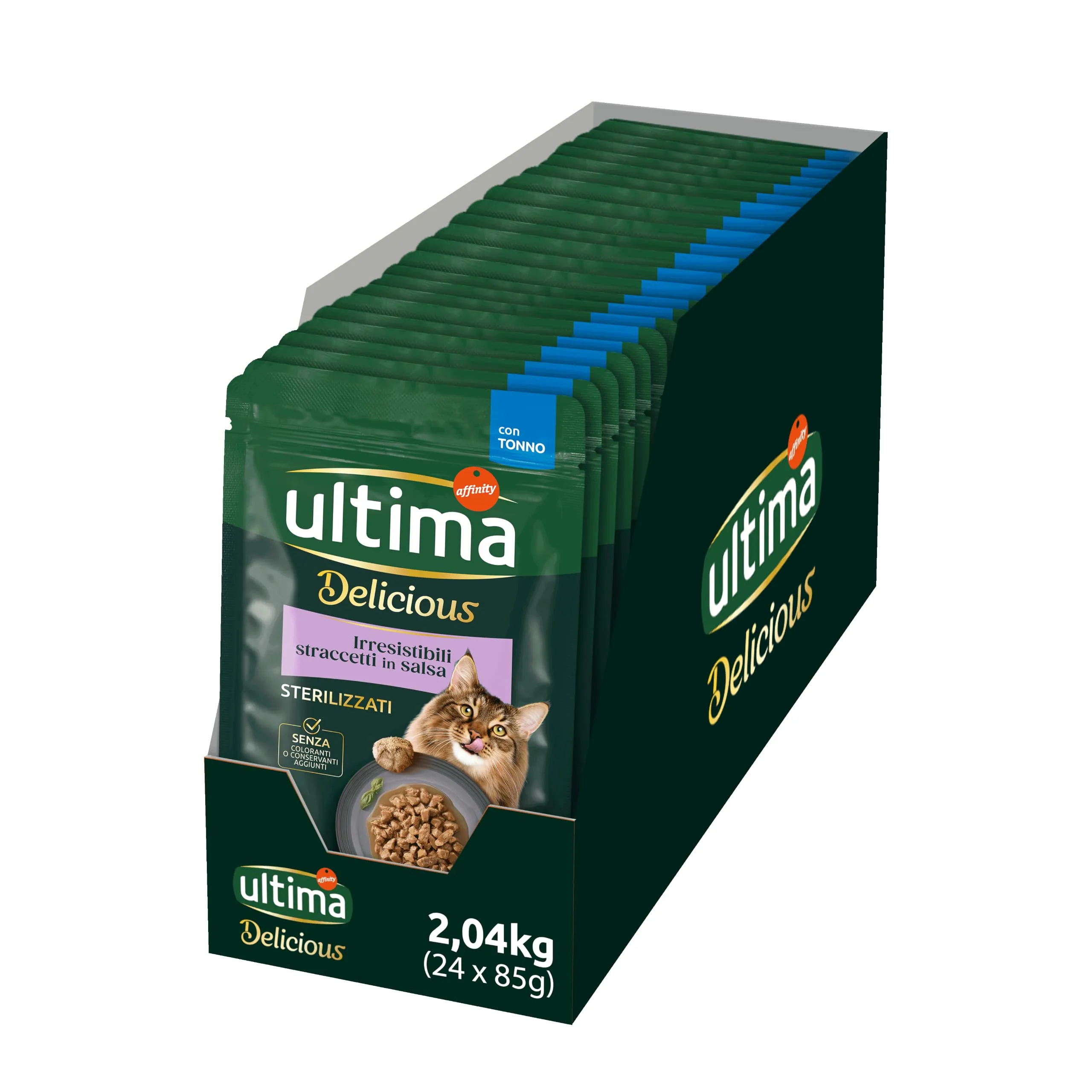 Ultima Fit & Delicious Cibo Umido per Gatti al Tonno, 24 Buste da 85g - immagine 1