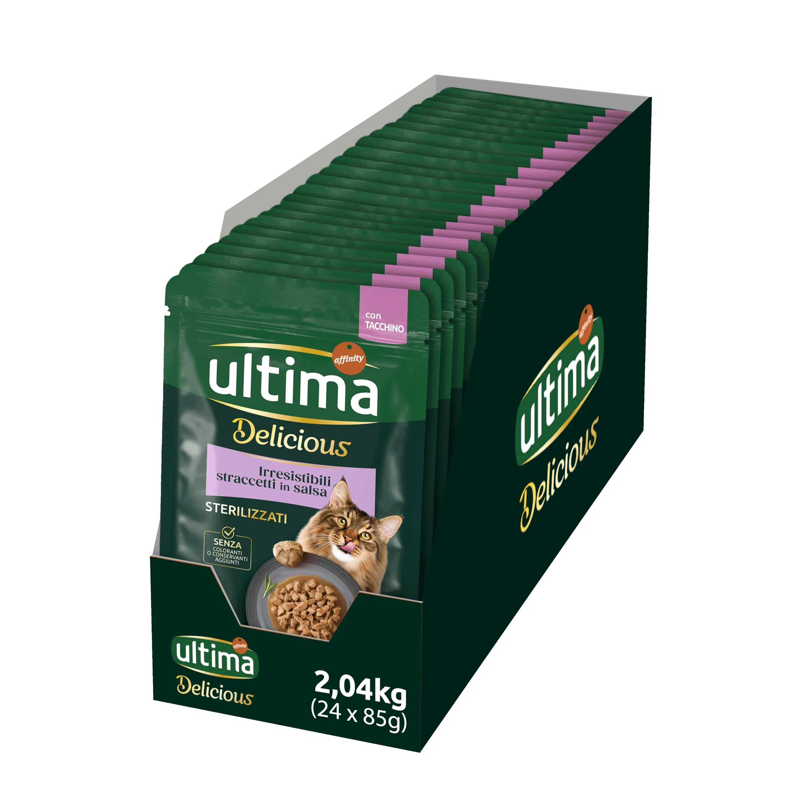 Ultima Fit & Delicious Cibo Umido per Gatti al Tacchino, 24 Buste da 85g - immagine 1