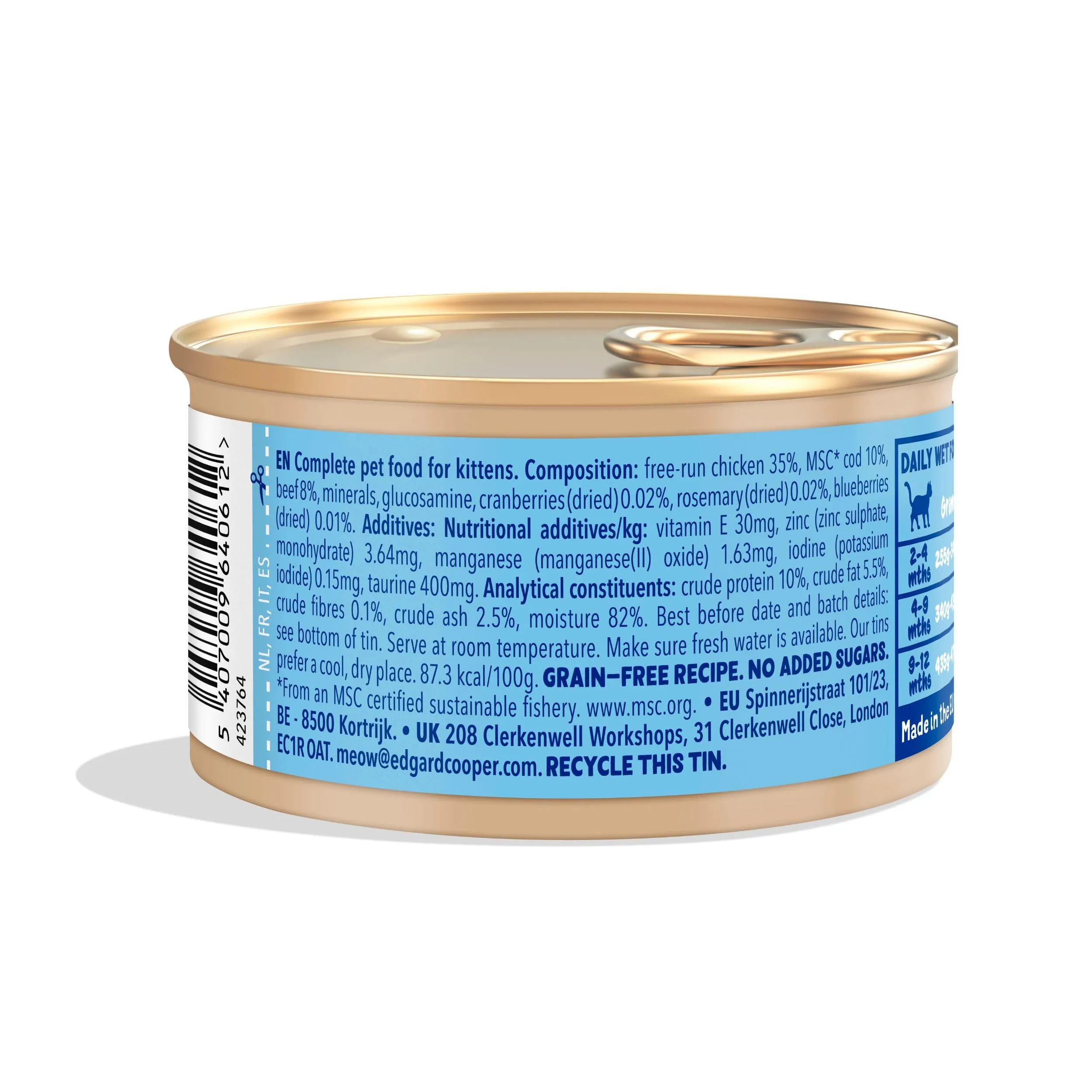 Edgard & Cooper Cibo Umido per Gatti Junior, Merluzzo e Pollo Fresco, 85g x 18 - immagine 6