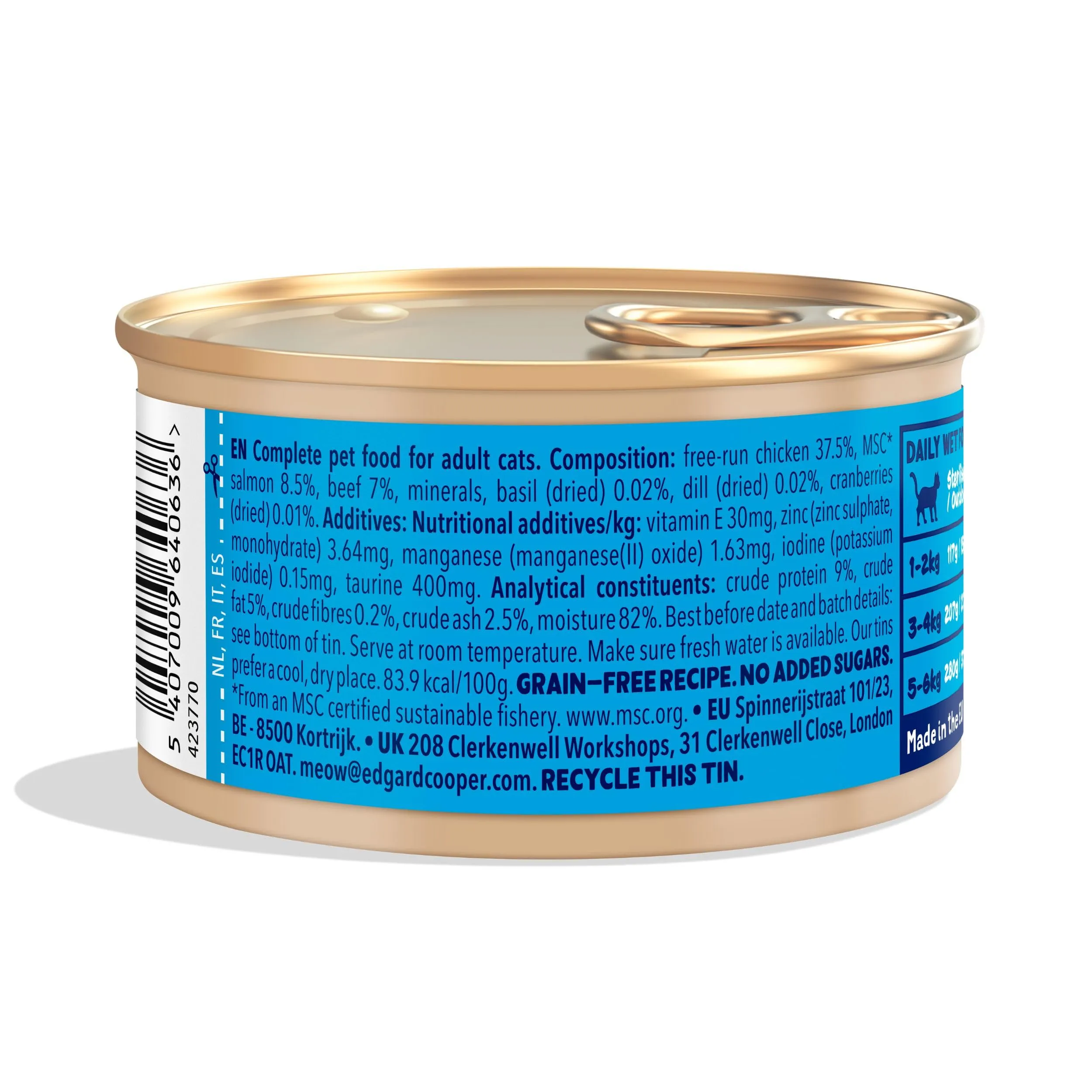 Edgard & Cooper Cibo Umido per Gatti Pollo e Salmone in Salsa, Senza Cereali, 85g x 18 - immagine 7