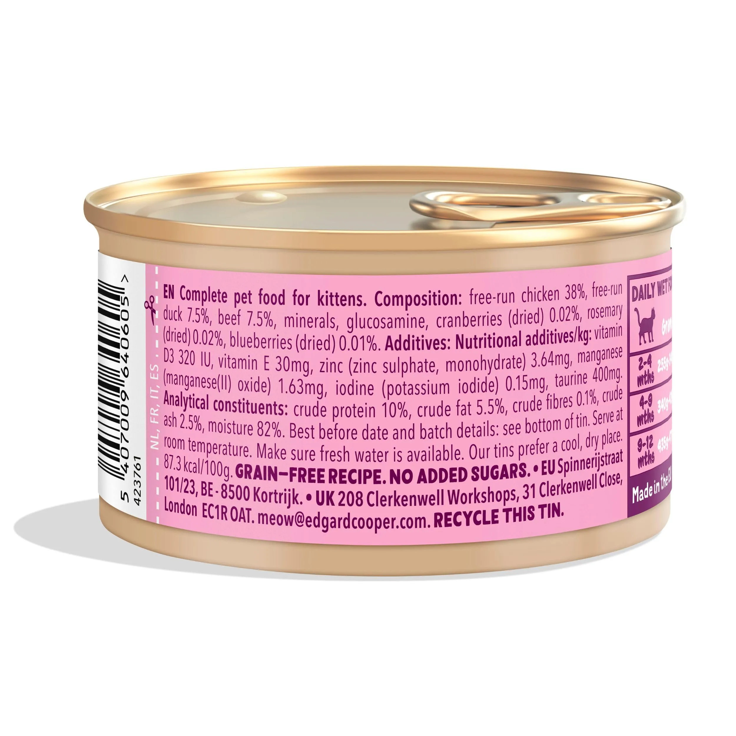 Edgard & Cooper Cibo Umido per Gatti Junior, Anatra e Pollo Fresco in Salsa, Senza Cereali, 85g x 18 - immagine 8