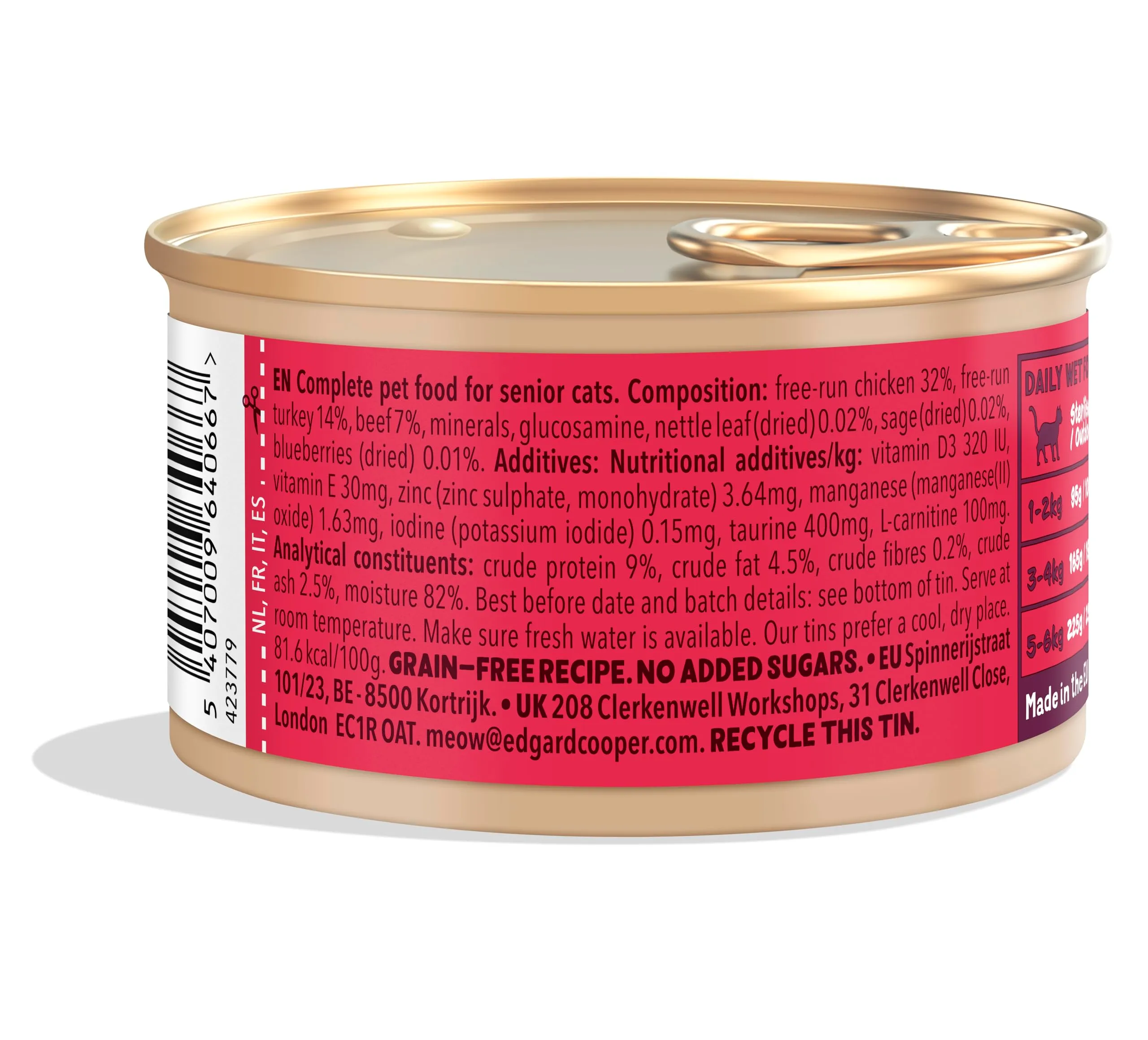Edgard & Cooper Cibo Umido per Gatti Anziani, Pollo e Tacchino in Salsa, Senza Cereali, 18 x 85g - immagine 4