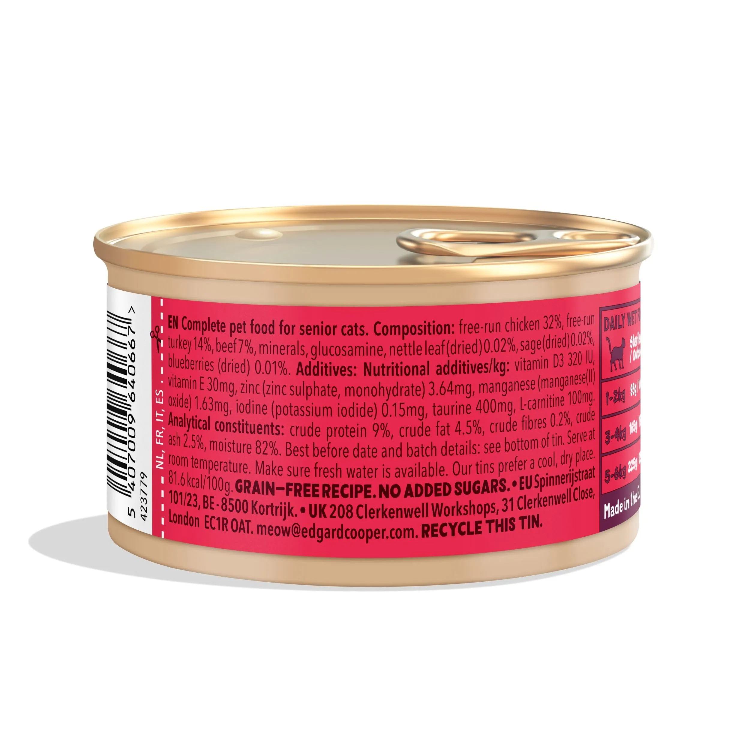 Edgard & Cooper Cibo Umido per Gatti Anziani, Pollo e Tacchino in Salsa, Senza Cereali, 18 x 85g - immagine 7