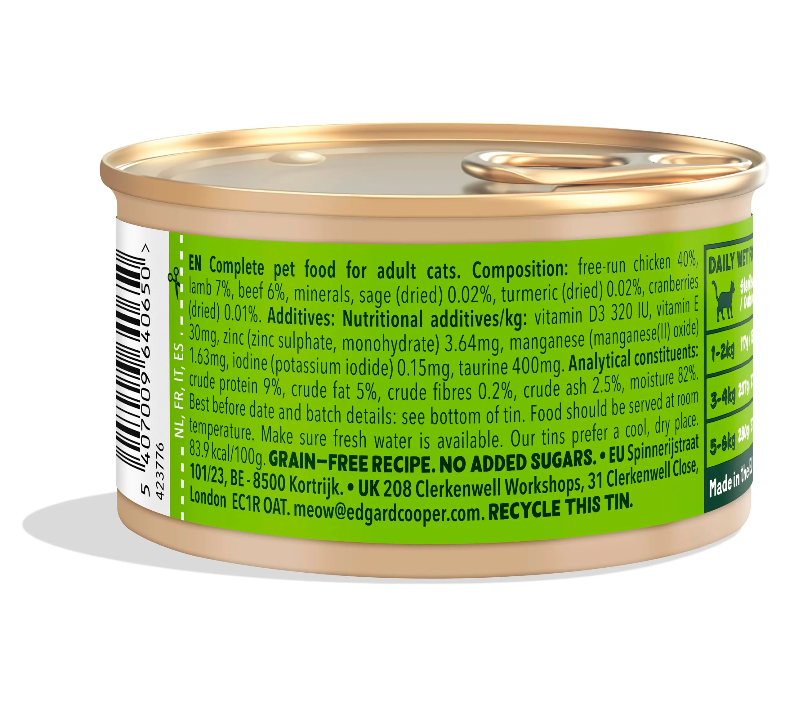 Edgard & Cooper Cibo Umido per Gatti Agnello e Pollo Fresco in Salsa, Senza Cereali, 85g x 18 - immagine 7