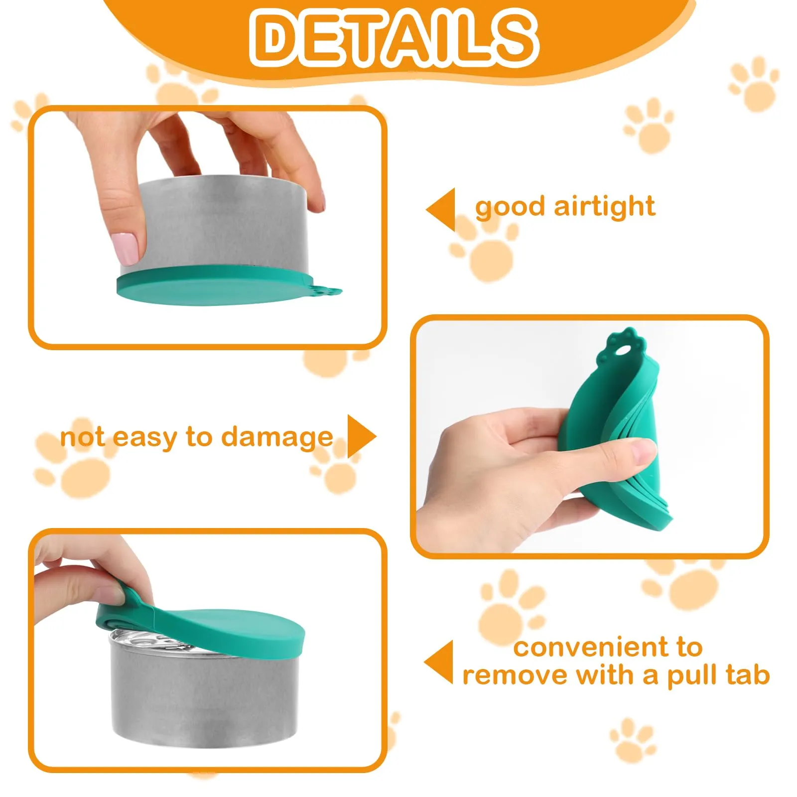 MXTIMWAN Coperture in Silicone per Lattine di Cibo per Animali, Set da 6 Pezzi con Taglia 3 in 1 Universale - immagine 5