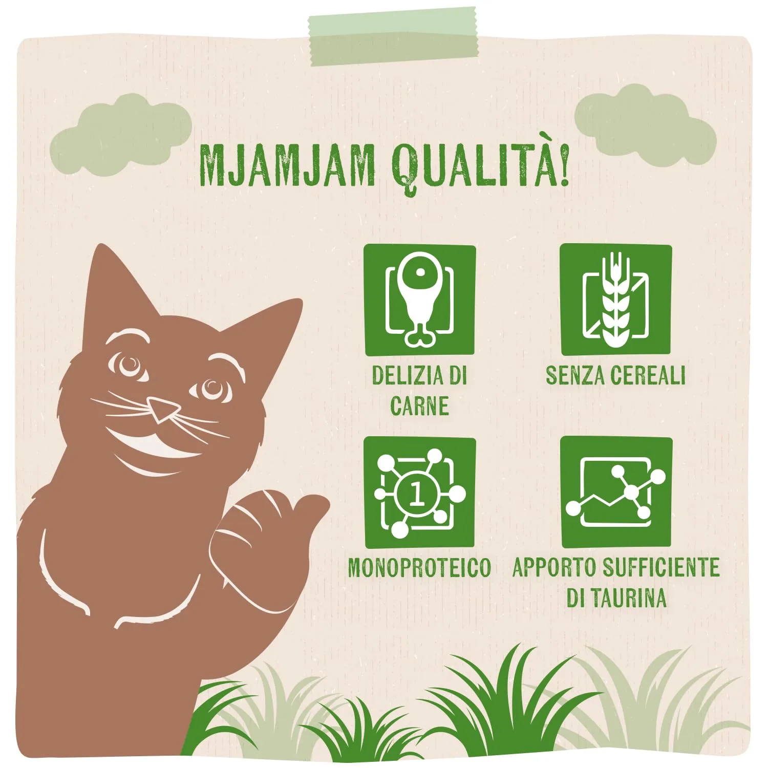 MjAMjAM Cibo Umido per Gatti Quetschie Manzo, Senza Cereali, 6 x 300 g - immagine 4