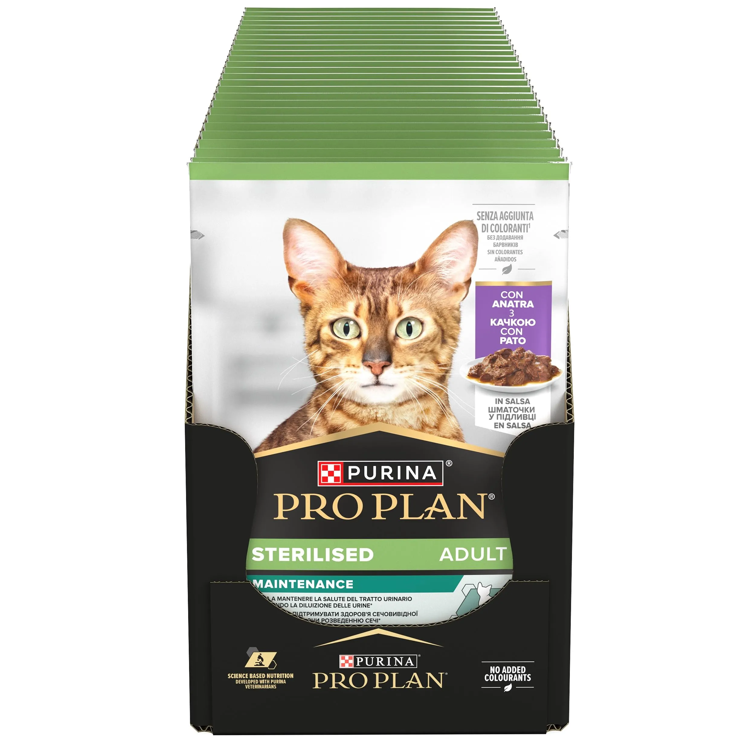 Purina Pro Plan Cibo Umido per Gatti Adulti Sterilizzati all'Anatra, 26 Bustine da 85g - immagine 1