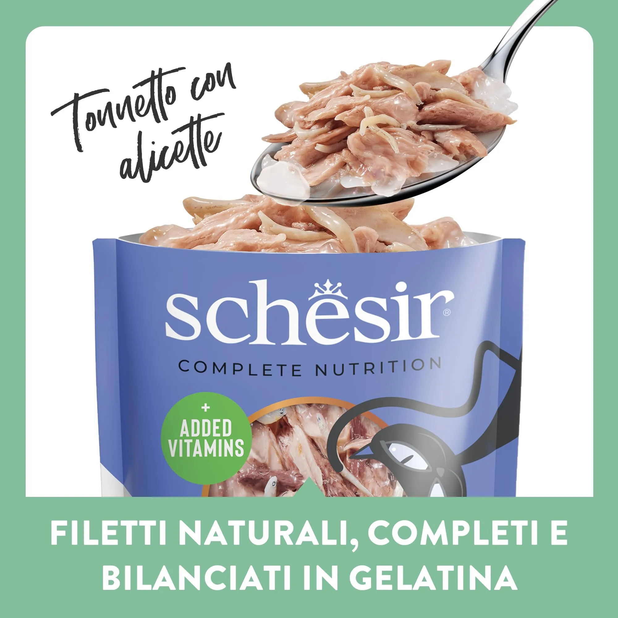 Schesir Tonnetto con Alicette in Gelatina, Alimento Umido Completo per Gatti, 6 x 85g - immagine 4